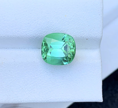 Cusshion Cut Mint Green Tourmaline Gemstone, Loose Gemstone, Tourmaline Faceted Cut Stone, Afghan Tourmaline - 5.60 CT