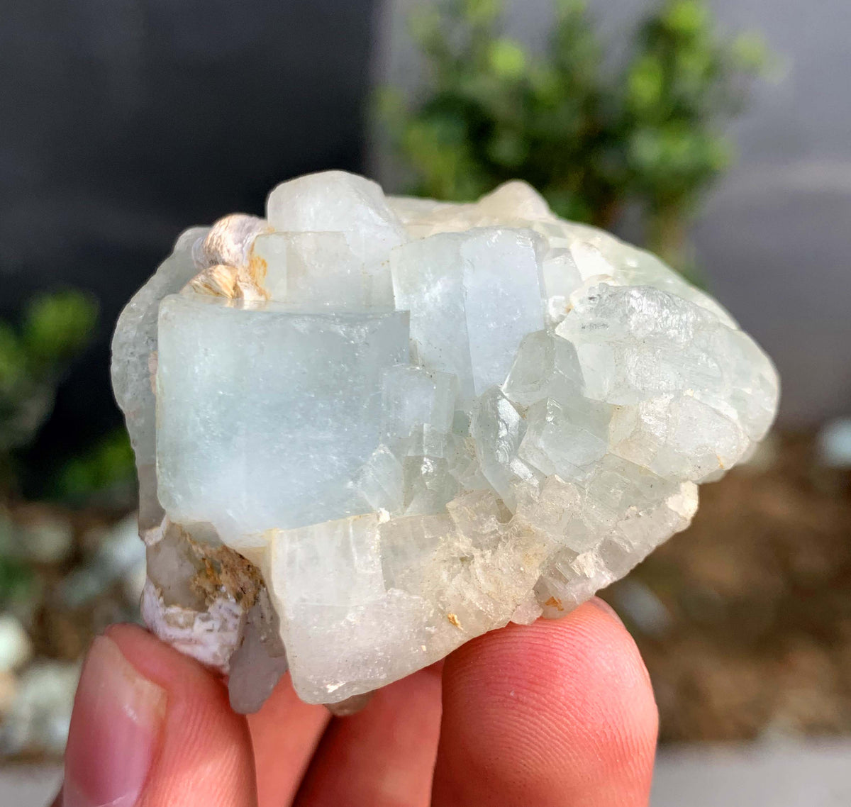 Blue Aquamarine Crystals on Matrix From Pakistan - 75 Grams