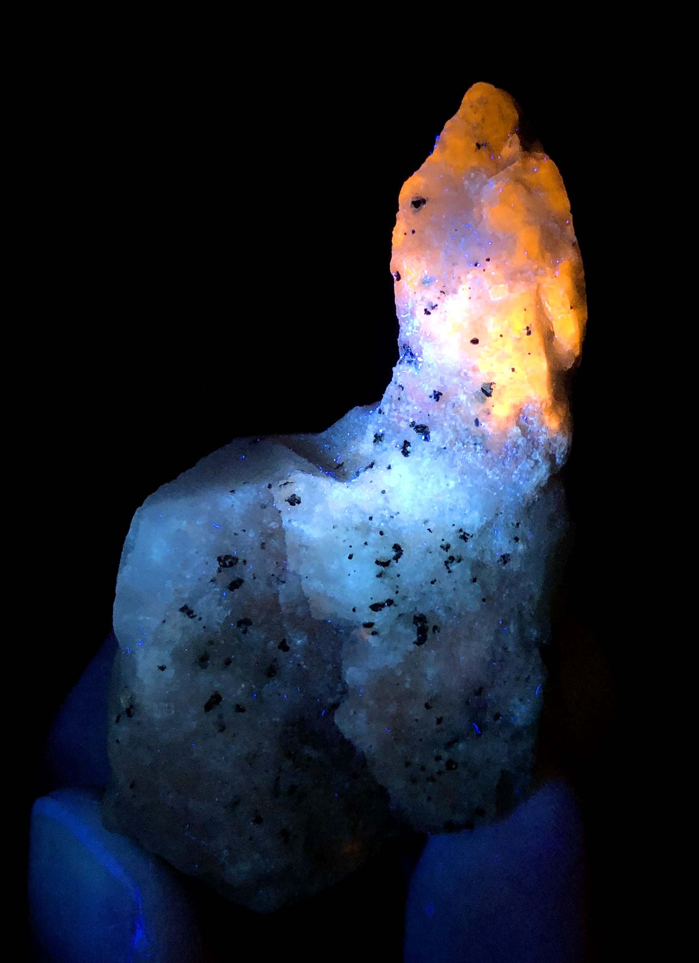 Rare Fluorescent Afghanite with Pyrite on Matrix from Badakhshan Afghanistan - 42 gram