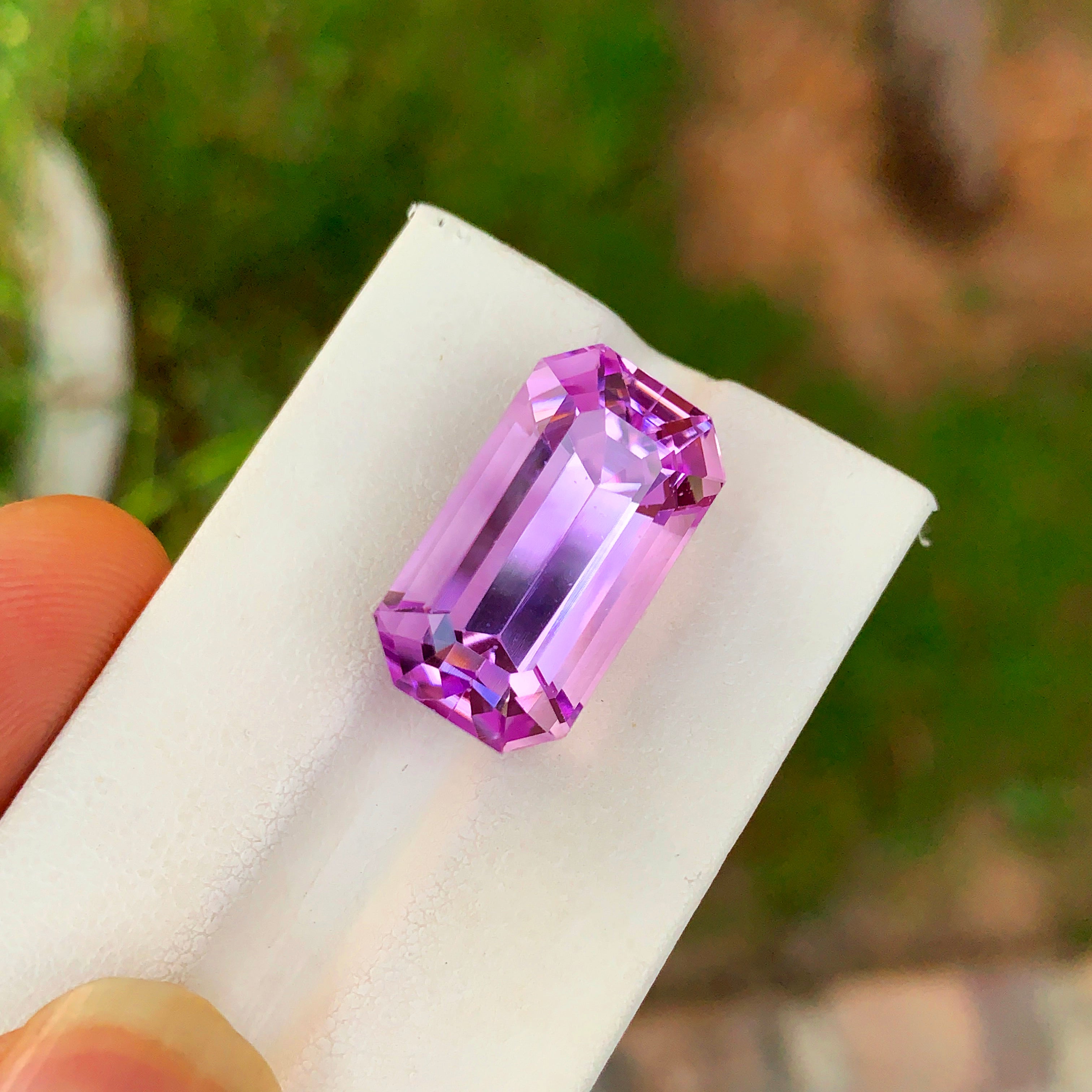 Pink Kunzite Gemstone For Jewelry Making, Emerald Cut Kunzite Stone