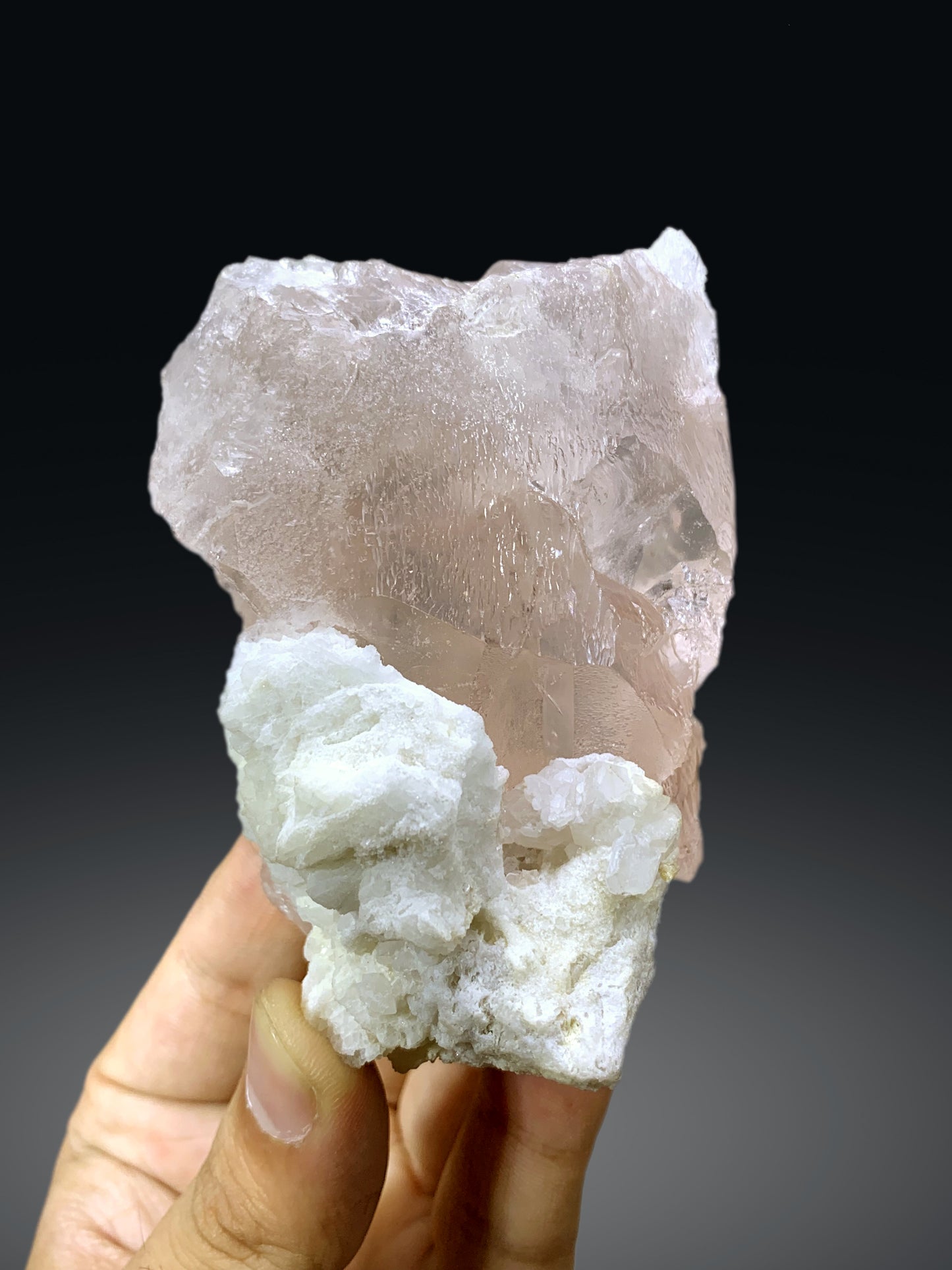 Etched Pink Morganite on Albite from Afghanistan - 230 grans