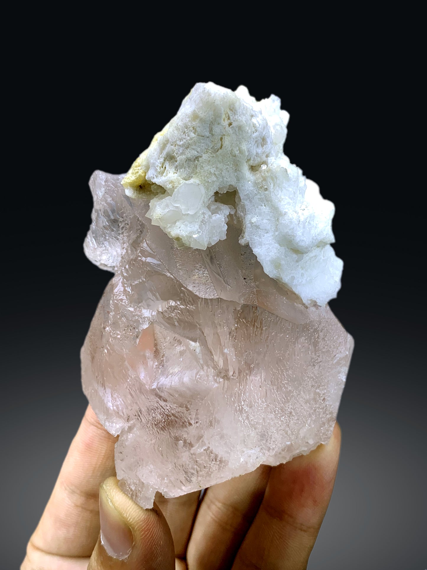 Etched Pink Morganite on Albite from Afghanistan - 230 grans