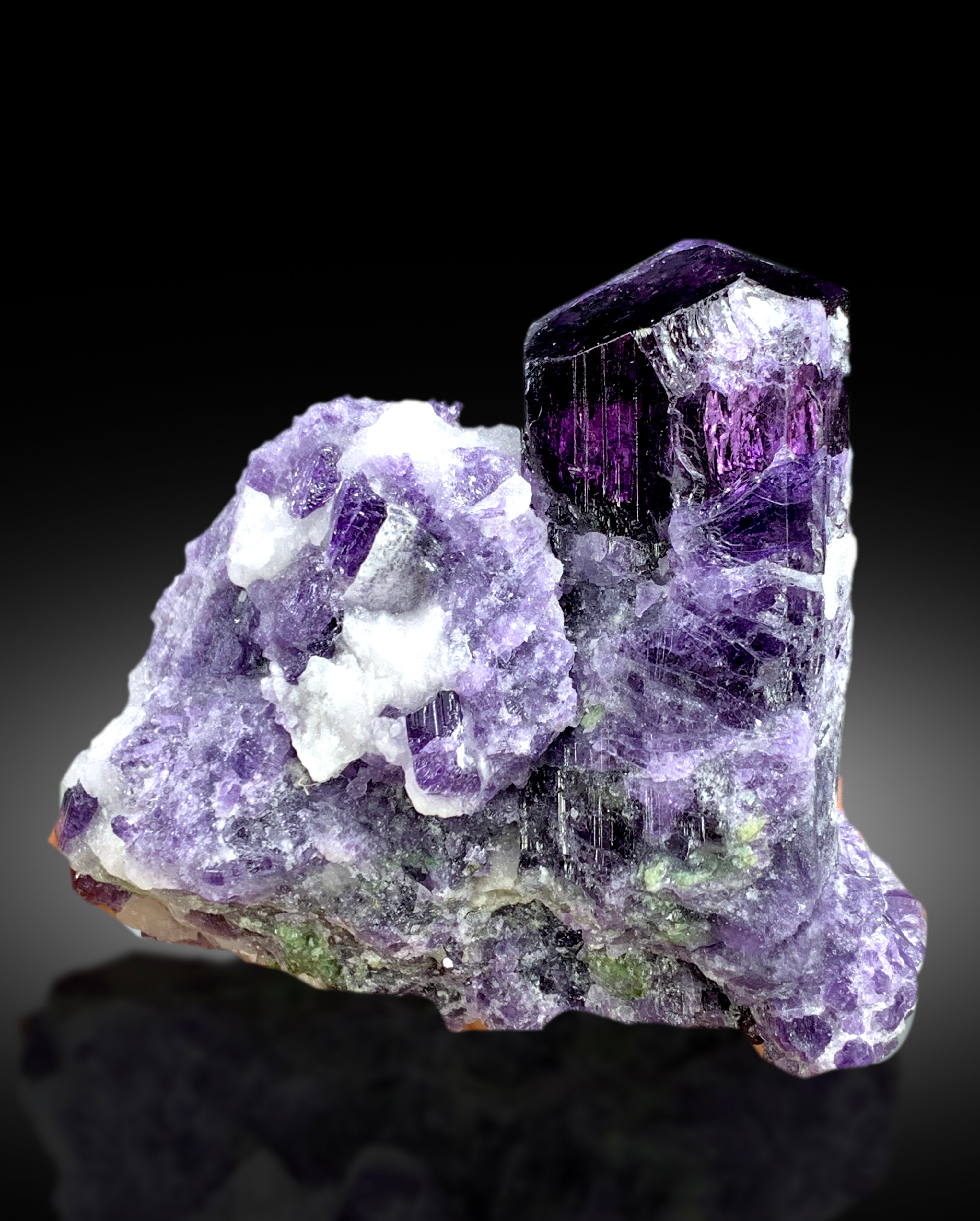 Rich Purple Color Scapolite Crystals on Mtrix, Scapolite Specimen, Raw Mineral, Scapolite from Afghanistan - 188 gram