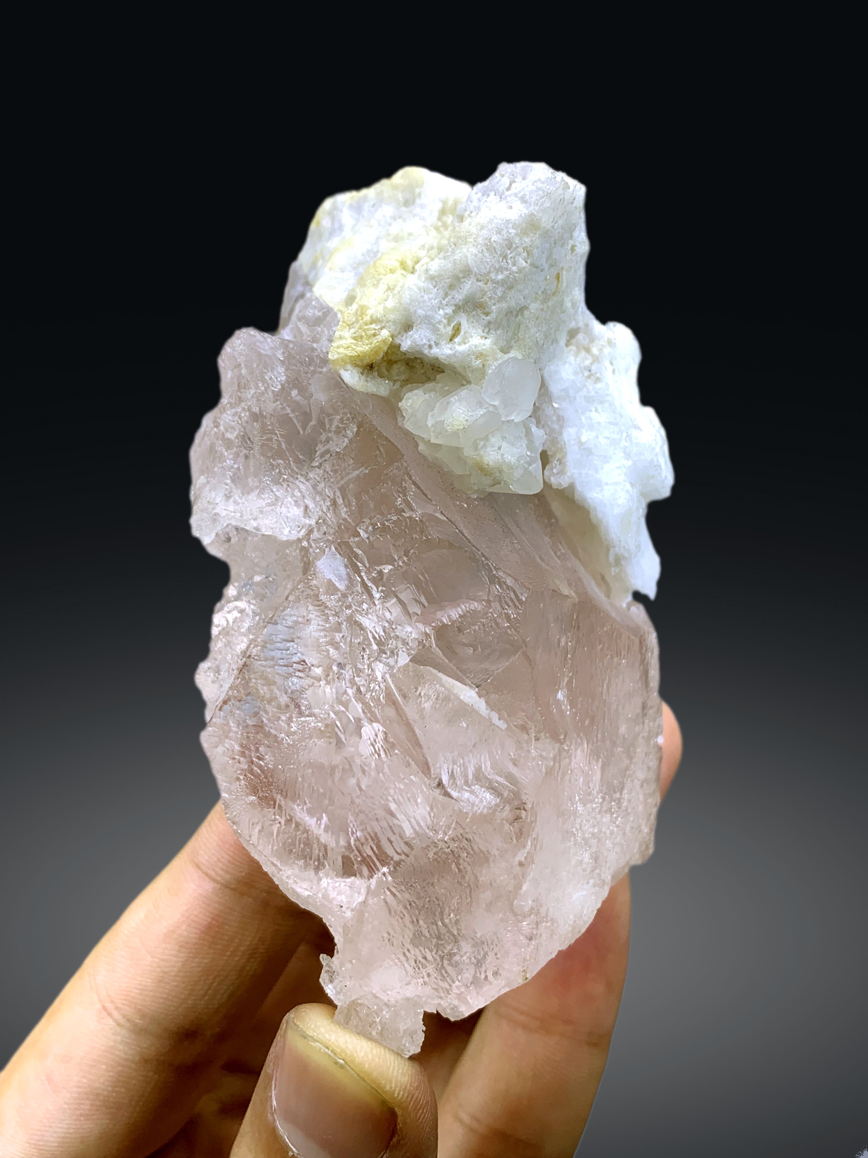 Etched Pink Morganite on Albite from Afghanistan - 230 grans