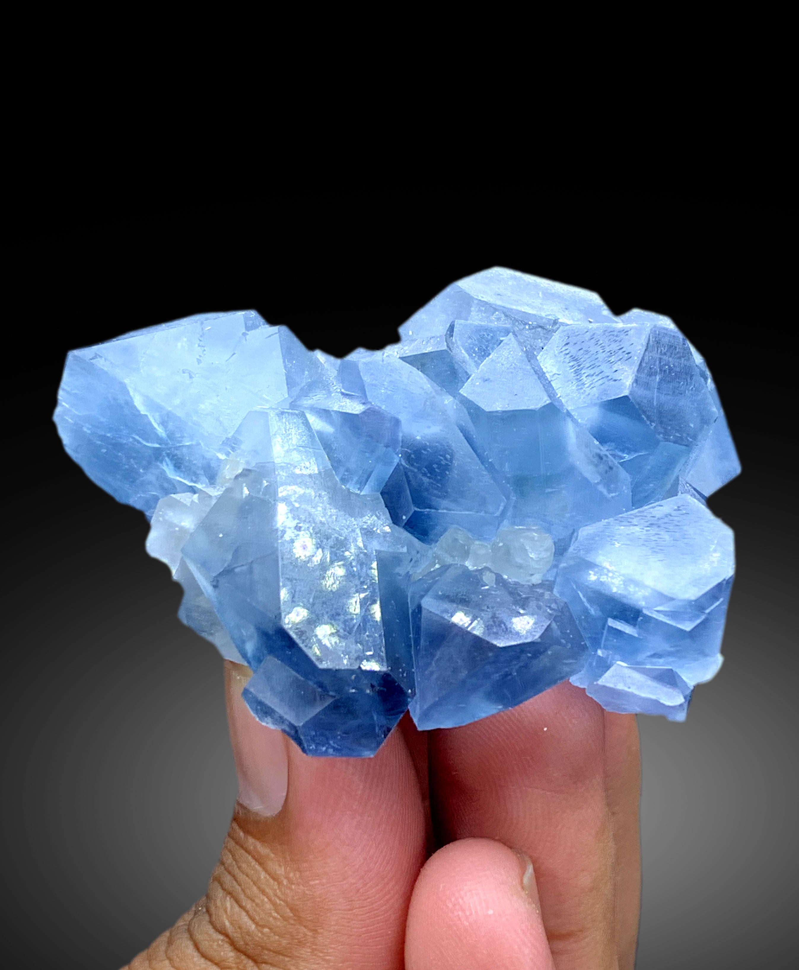 Natural Blue Color Celestine Cluster, Crystals Cluster, Celestine Specimen, Fine Mineral, Celestine from Baghdis, Afghanistan - 162 gram