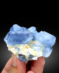 Natural Blue Color Celestine Cluster, Crystals Cluster, Celestine Specimen, Fine Mineral, Celestine from Baghdis, Afghanistan - 162 gram