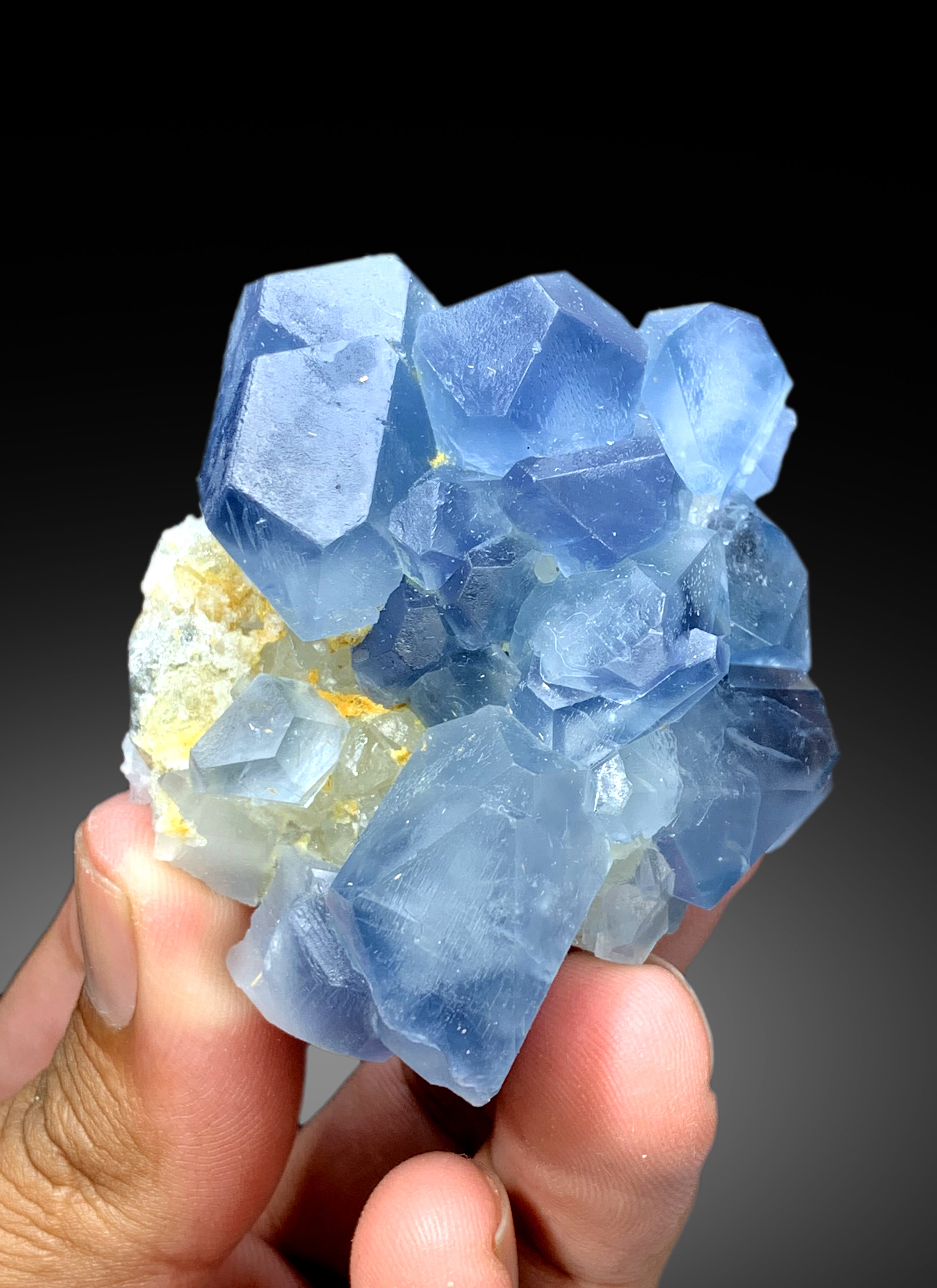 Natural Blue Color Celestine Cluster, Crystals Cluster, Celestine Specimen, Fine Mineral, Celestine from Baghdis, Afghanistan - 162 gram