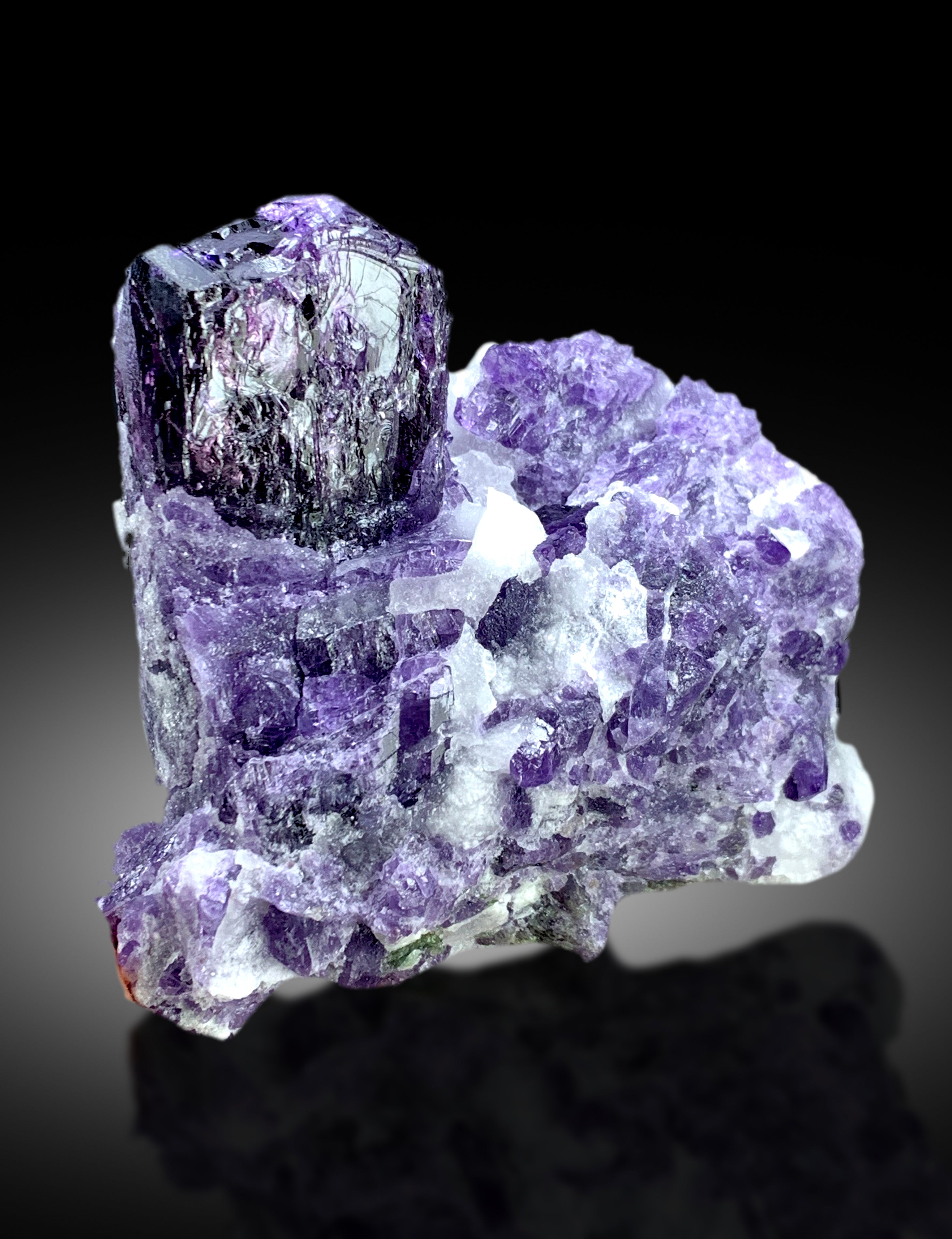 Rich Purple Color Scapolite Crystals on Mtrix, Scapolite Specimen, Raw Mineral, Scapolite from Afghanistan - 188 gram