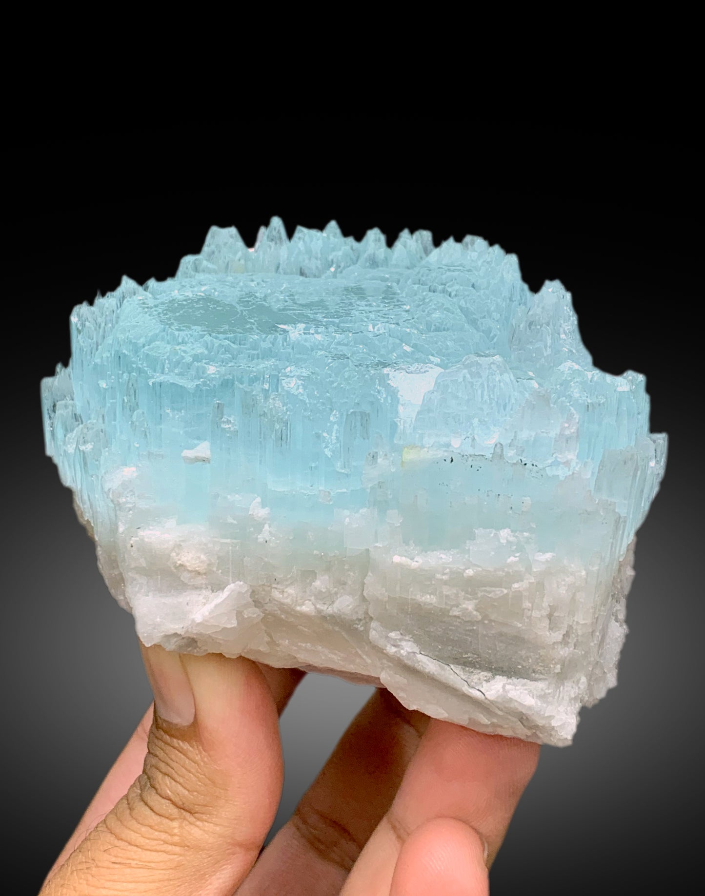 Bicolor Beryl, AquaMorganite Crystal, Morganite var Aquamarine with Etched Terminations, AquaMorganite Specimen - 615 gram