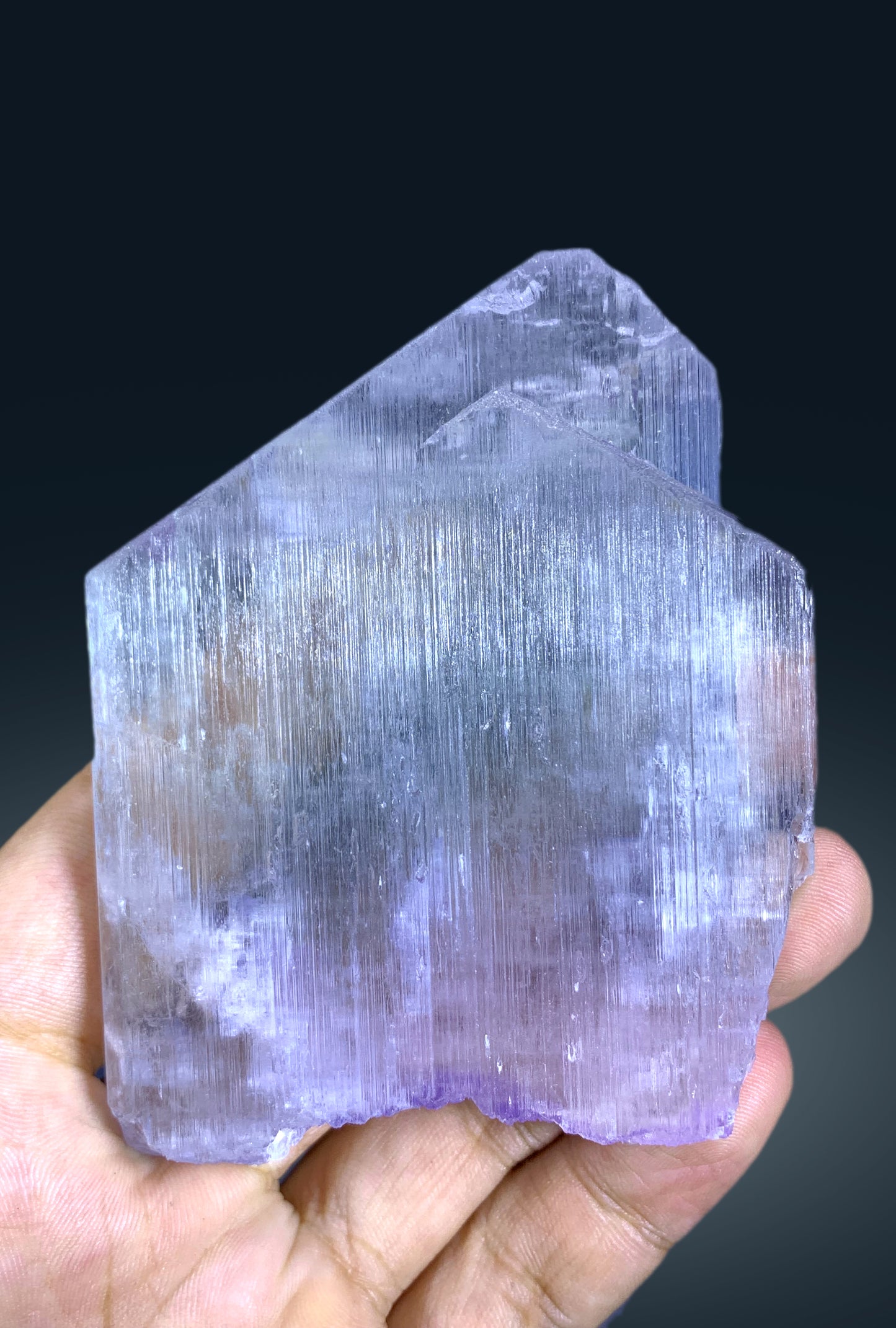 v Shape Terminated Purple Pink Kunzite Crystal from Afghanistan - 197 gram v Shape Terminated Purple Pink Kunzite Crystal from Afghanistan - 197 gram