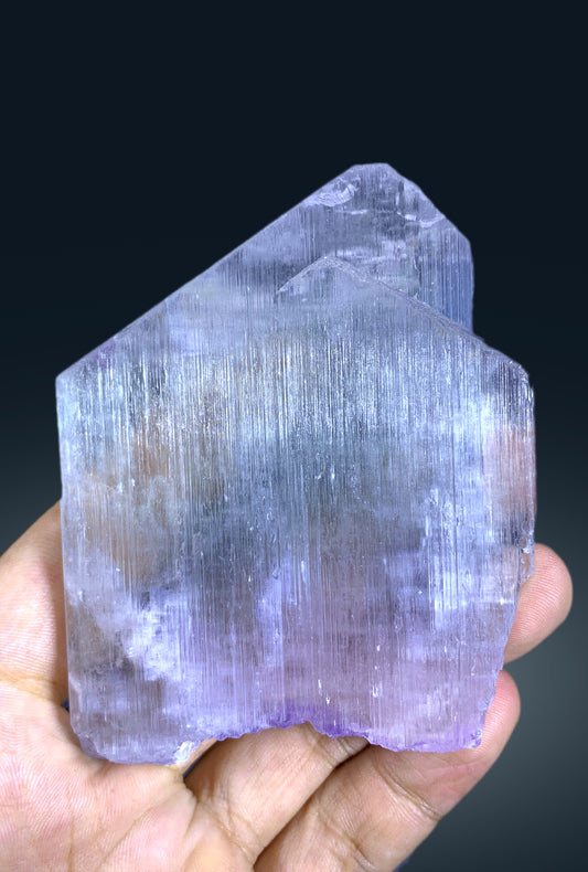 v Shape Terminated Purple Pink Kunzite Crystal from Afghanistan - 197 gram v Shape Terminated Purple Pink Kunzite Crystal from Afghanistan - 197 gram
