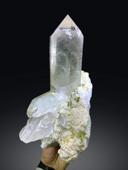 Green Tourmaline Crystals on Albite and Quartz from Pakistan - 3.3 Kg