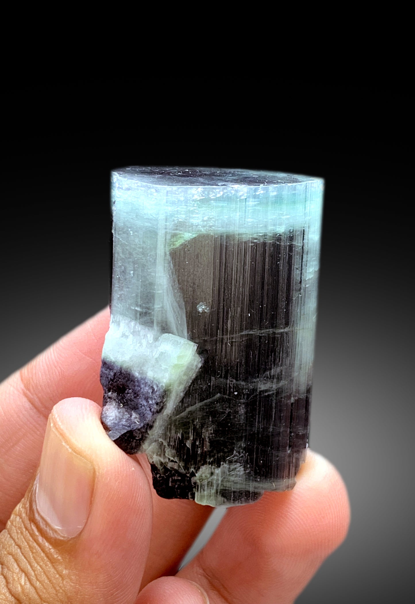 Natural Blue Cap Tourmaline Crystal from Paprok Afghanistan - 79 gram