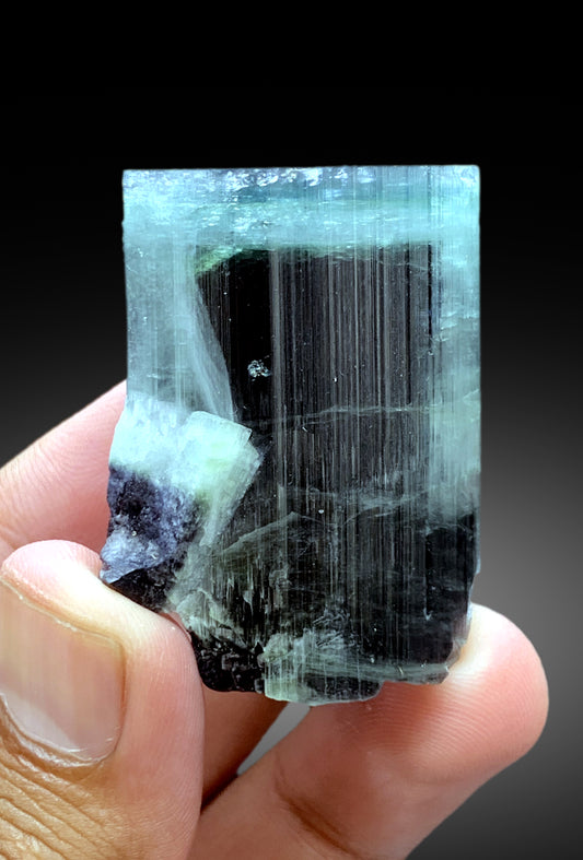 Natural Blue Cap Tourmaline Crystal from Paprok Afghanistan - 79 gram