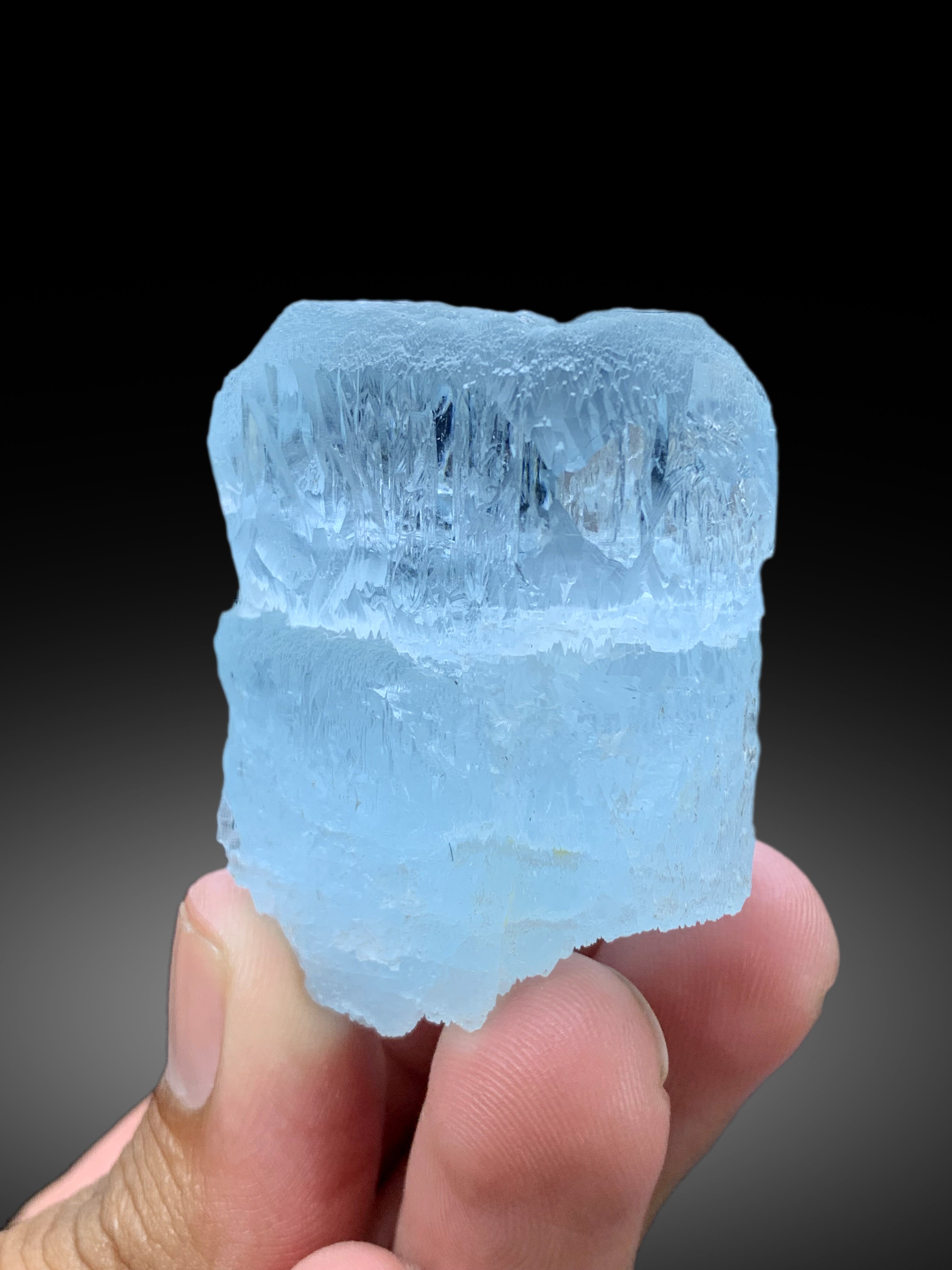 Sky Blue Color Etched Aquamarine Crystal from Shigar valley Skardu Pakistan - 95 gram