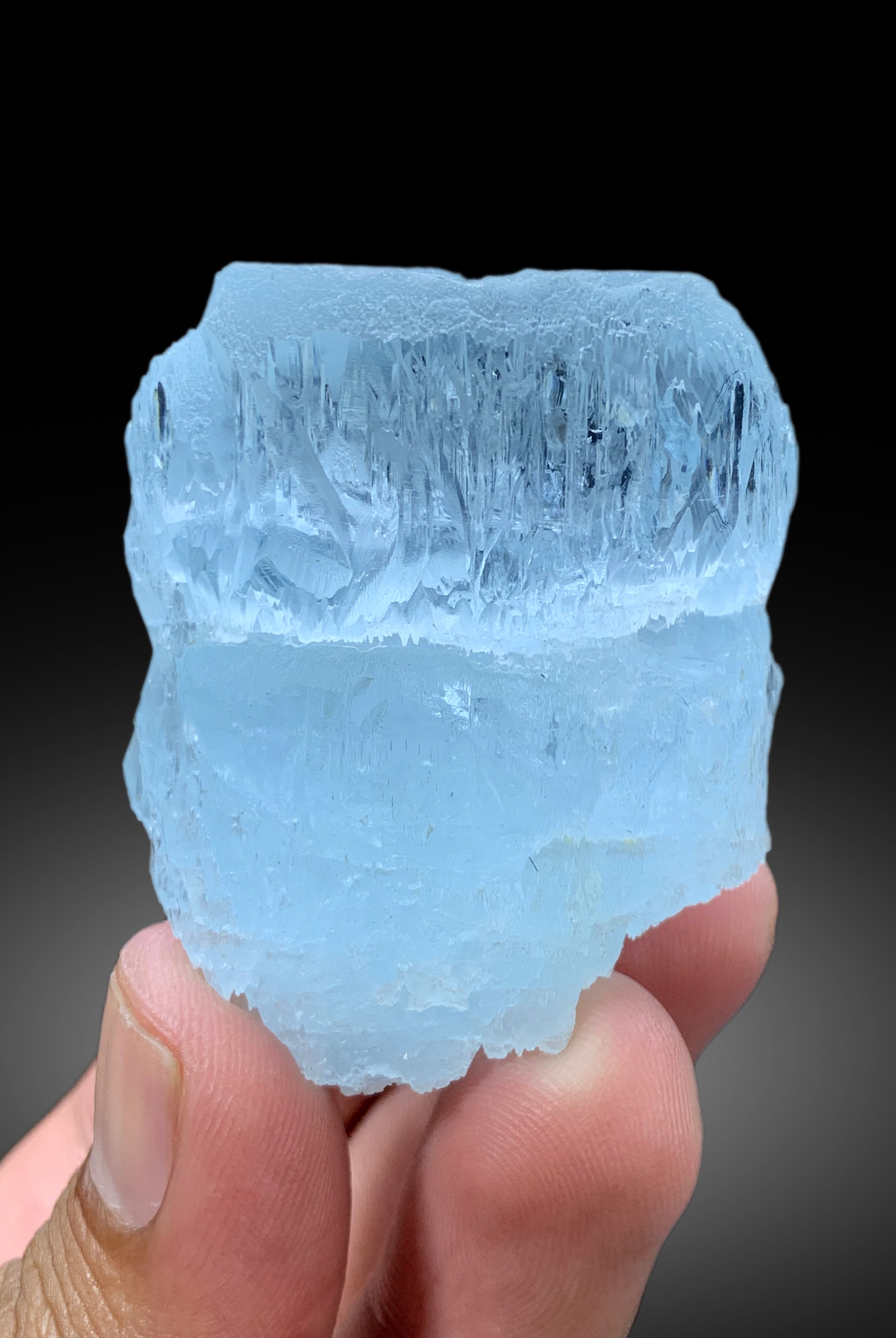 Sky Blue Color Etched Aquamarine Crystal from Shigar valley Skardu Pakistan - 95 gram