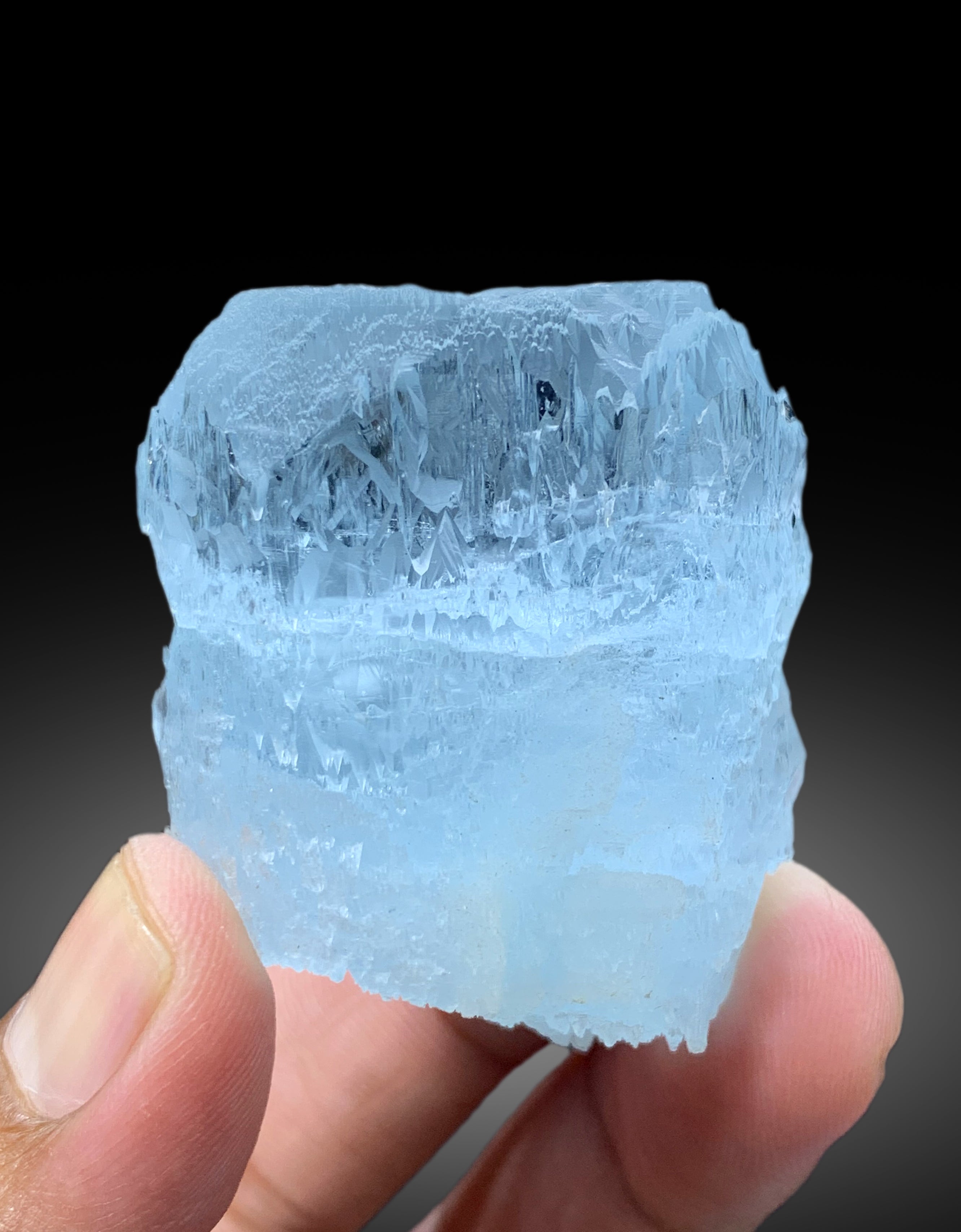 Sky Blue Color Etched Aquamarine Crystal from Shigar valley Skardu Pakistan - 95 gram