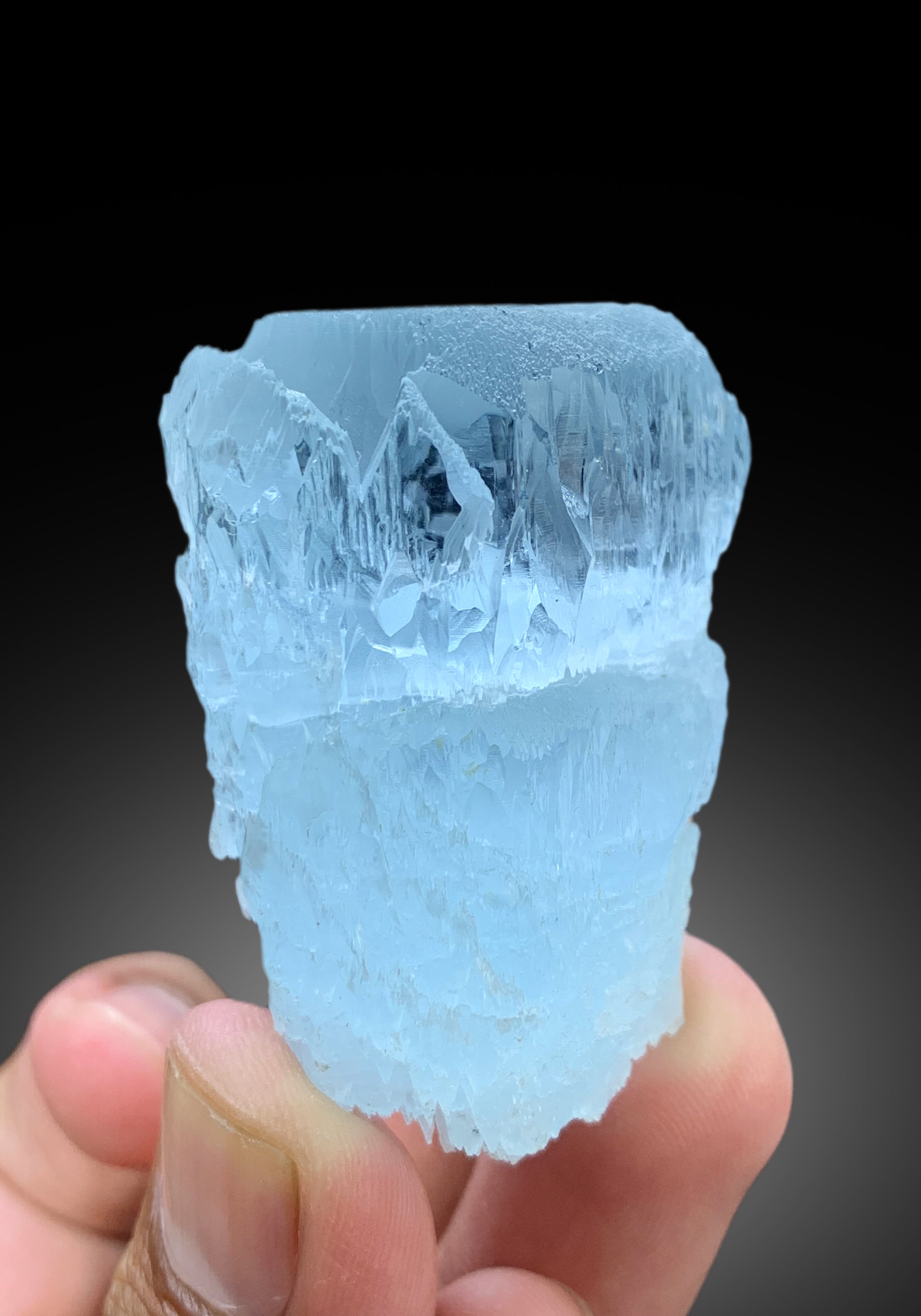 Sky Blue Color Etched Aquamarine Crystal from Shigar valley Skardu Pakistan - 95 gram