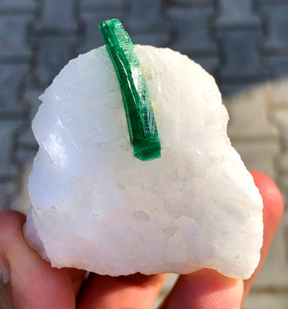 Lush Green Color Emerald Crystal on Matrix, Emerald Specimen, Raw Mineral, Emerald Stone, Emerald from Pakistan - 108 gram