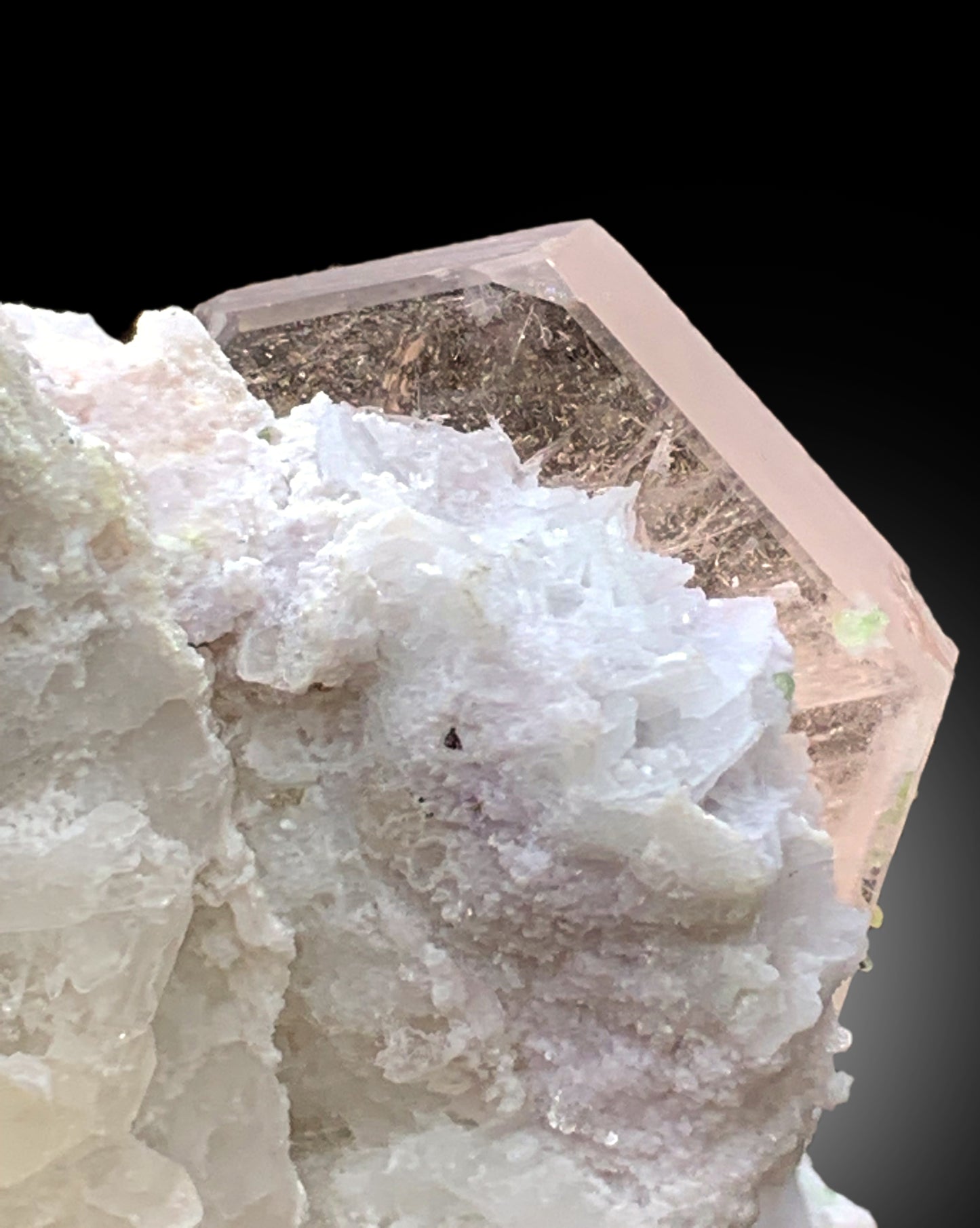 Natural Pink Morganite with Tourmalines, Quartz Microclite and Cleavelandite Albite Specimen - 308 grams
