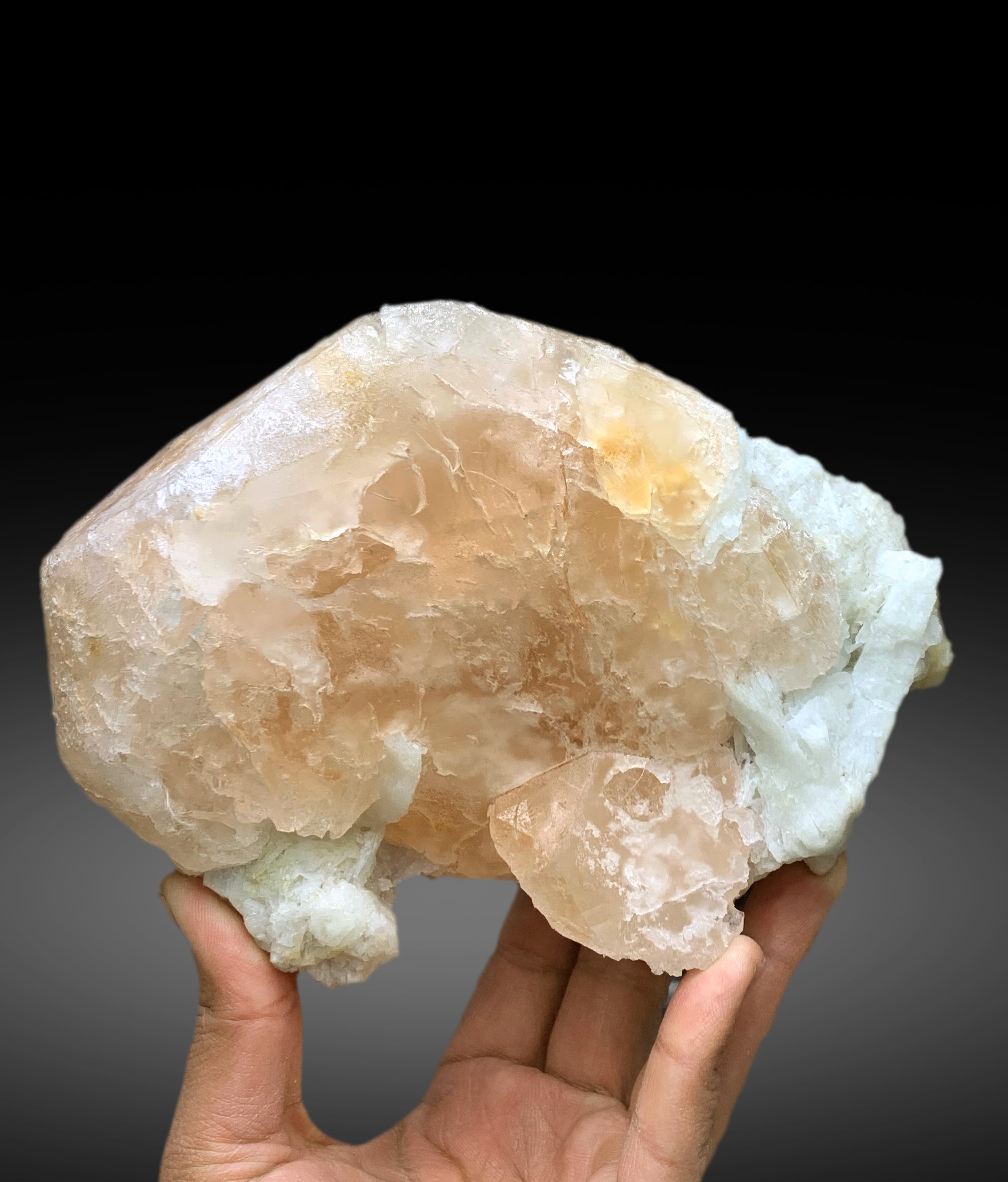 Museum Grade Peach Pink Morganite on Albite from Dara e Pech Afghanistan - 1787 grams