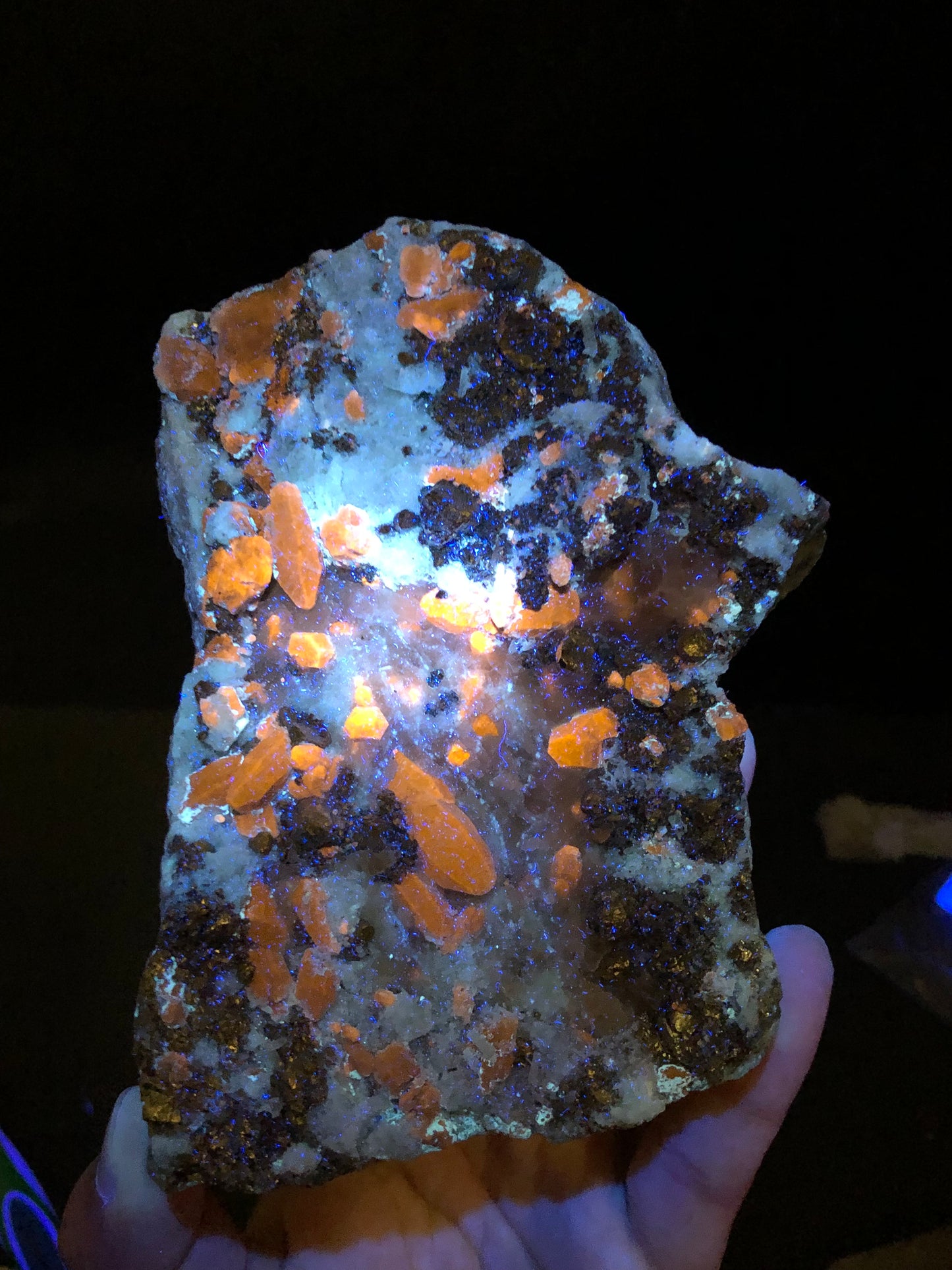 Fluorescent Afghanite with Pyrite on Matrix from Badakhshan Afghanistan - 758 gram