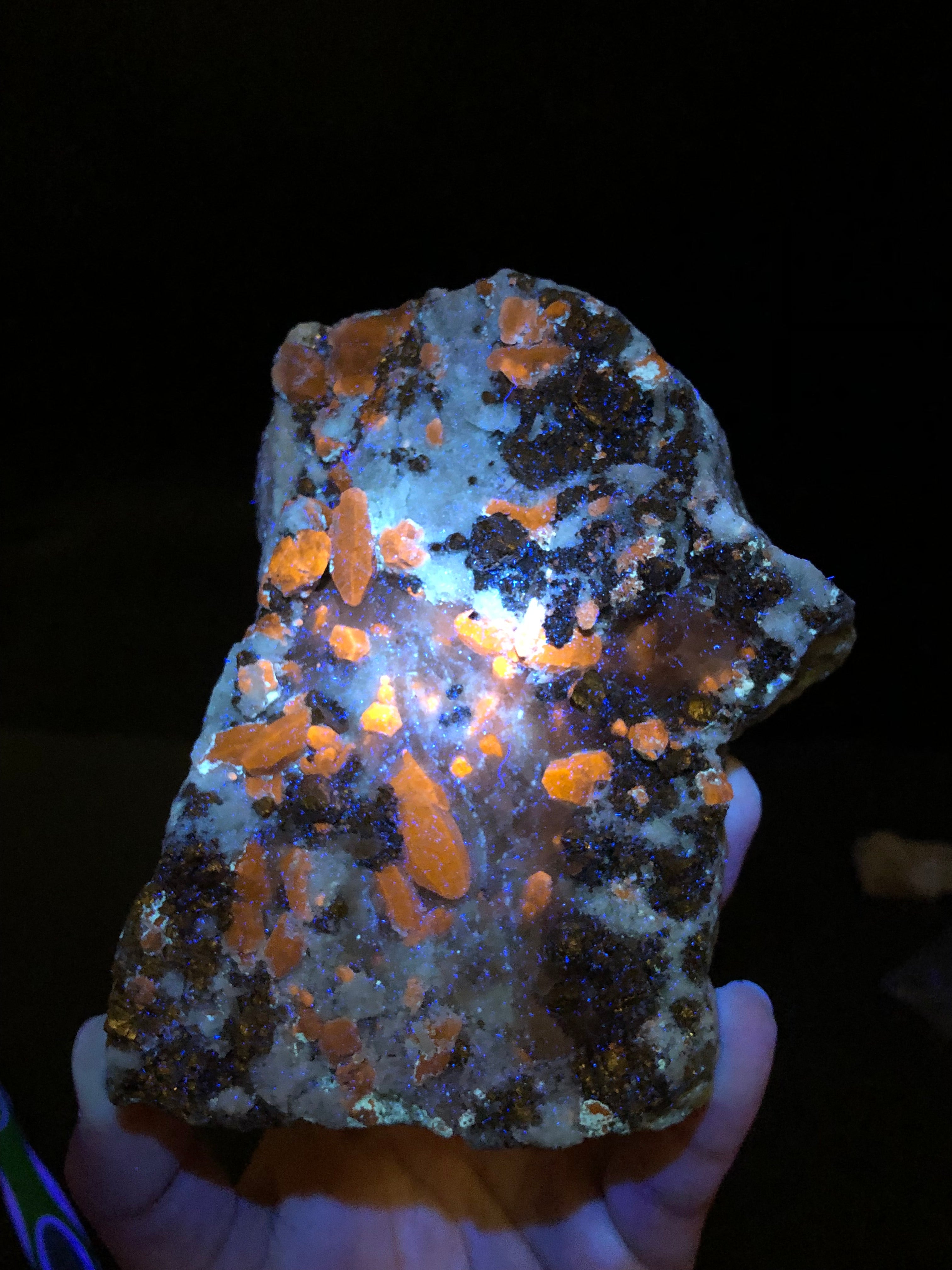 Fluorescent Afghanite with Pyrite on Matrix from Badakhshan Afghanistan - 758 gram