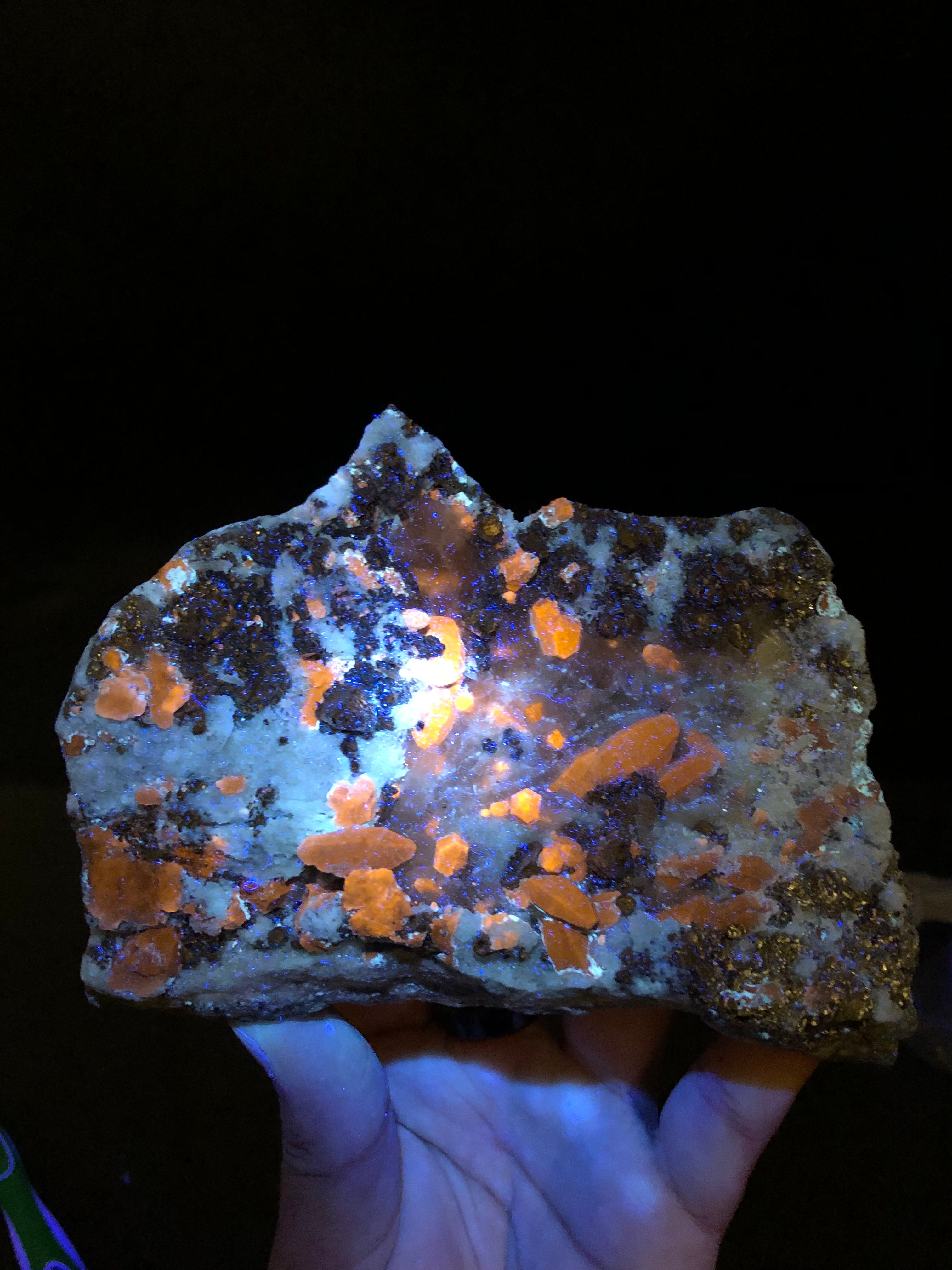 Fluorescent Afghanite with Pyrite on Matrix from Badakhshan Afghanistan - 758 gram