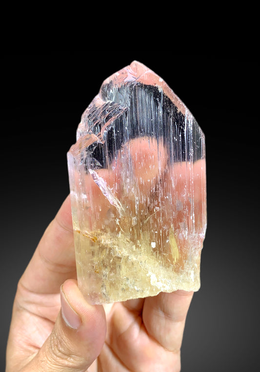 V Shape Terminated Transparent Pink Kunzite Crystal from Nuristan Afghanistan - 92 gram