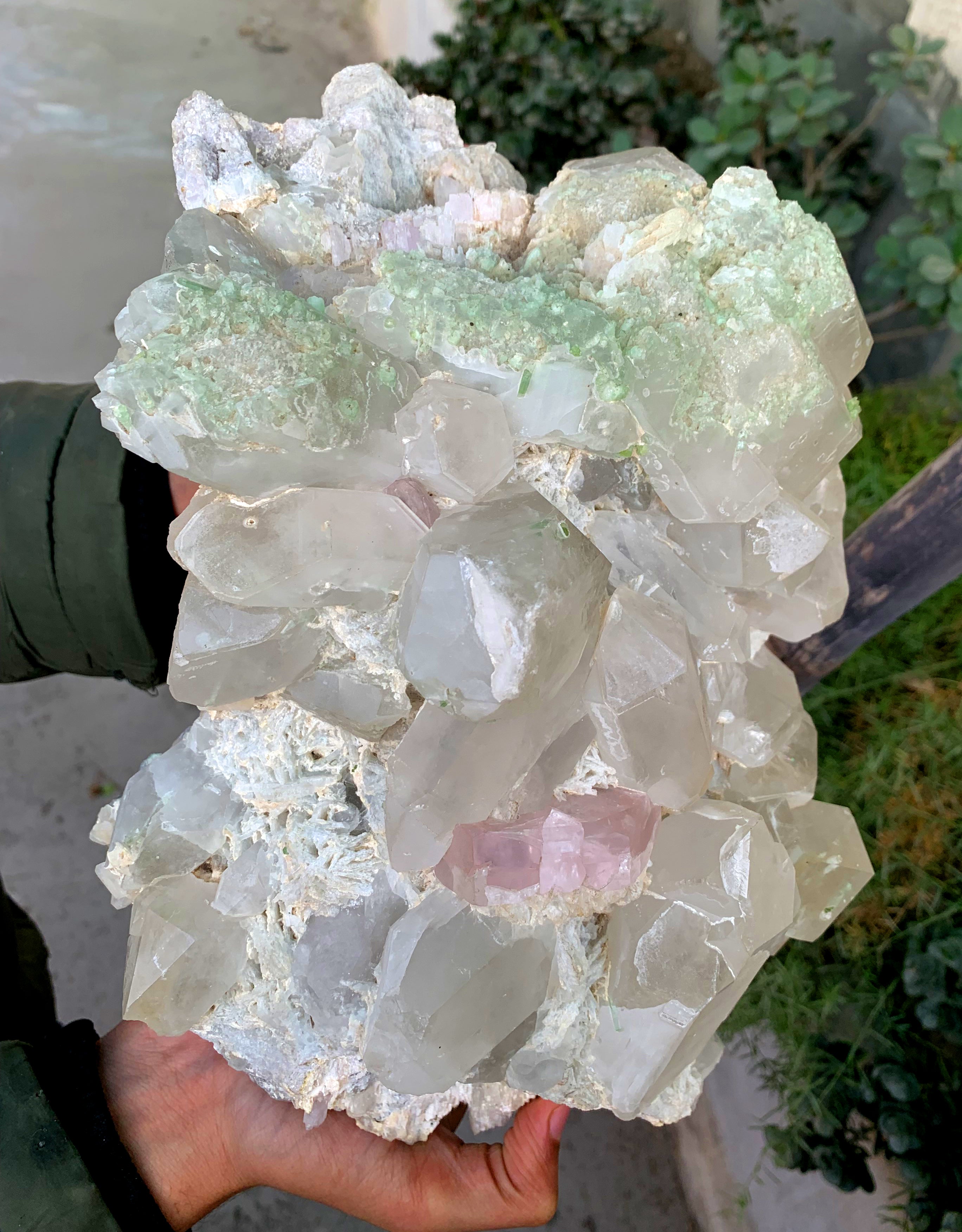 Museum Grade Pink Morganite with Quartz Green Tourmalines and Albite Specimen from Afghanistan - 8.6 Kg