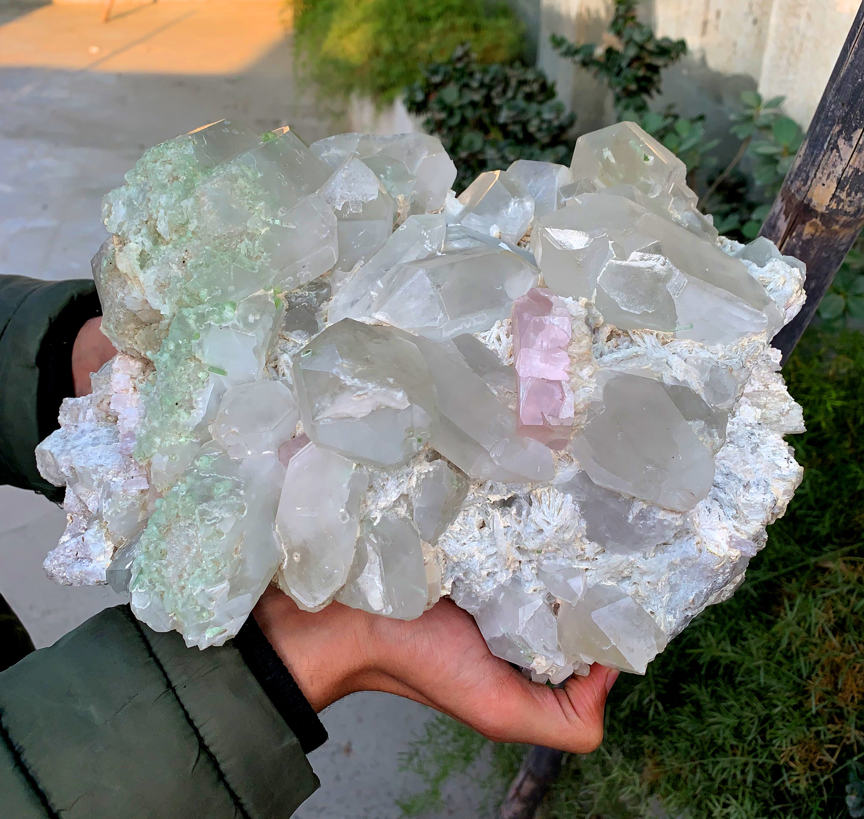 Museum Grade Pink Morganite with Quartz Green Tourmalines and Albite Specimen from Afghanistan - 8.6 Kg