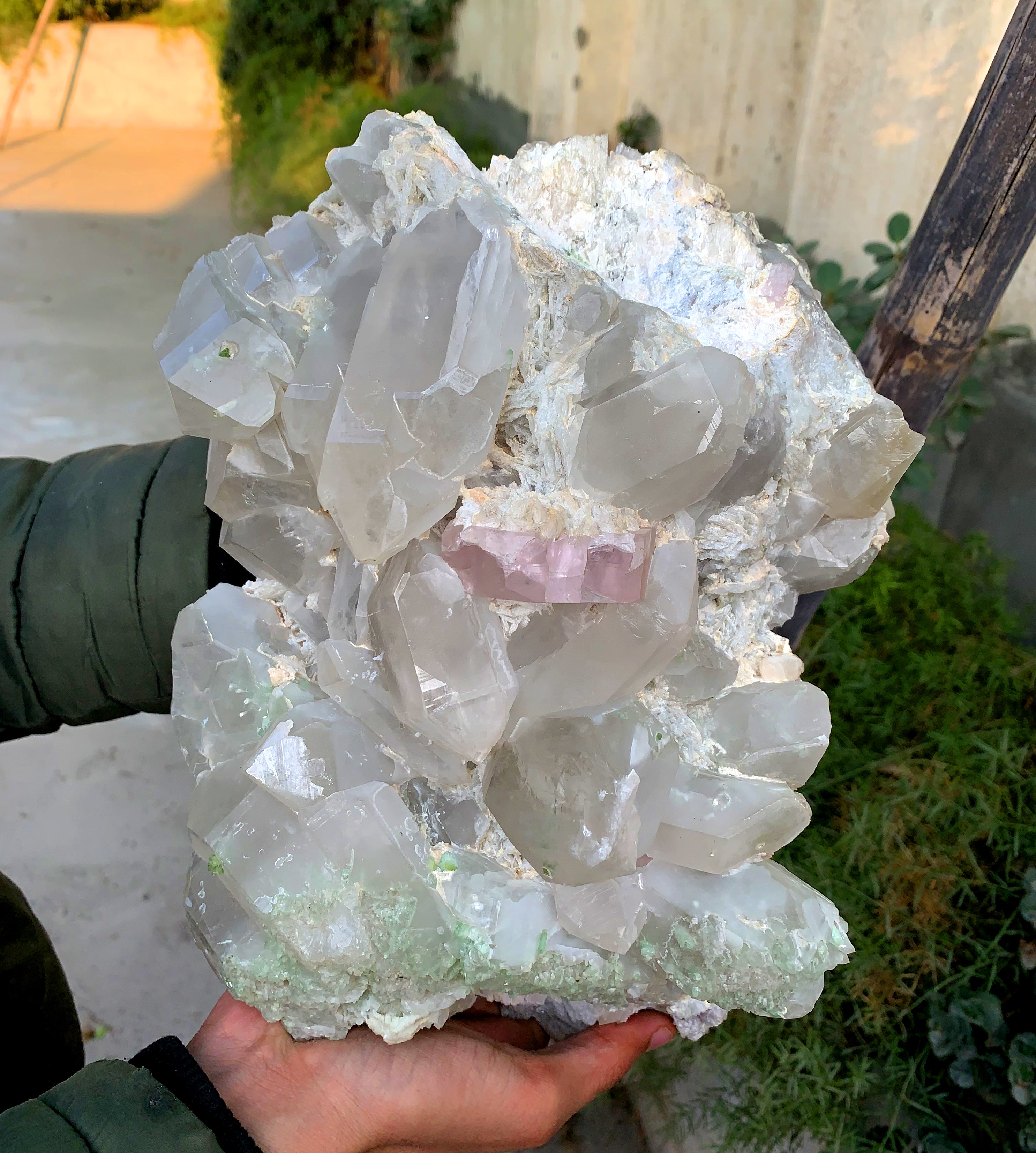 Museum Grade Pink Morganite with Quartz Green Tourmalines and Albite Specimen from Afghanistan - 8.6 Kg