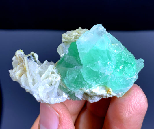 Green Fluorite on Albite from Pakistan - 57 gram