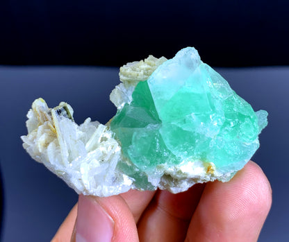 Green Fluorite on Albite from Pakistan - 57 gram