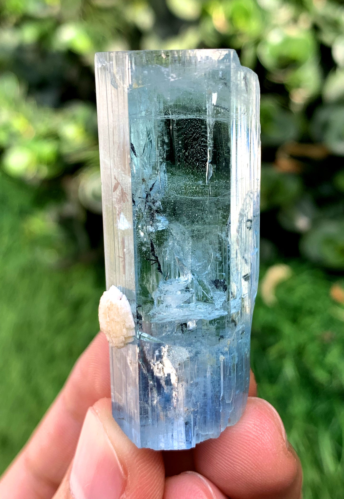 Sky Blue Aquamarine with Hematite Inclusions from Shigar valley Pakistan - 31 grams