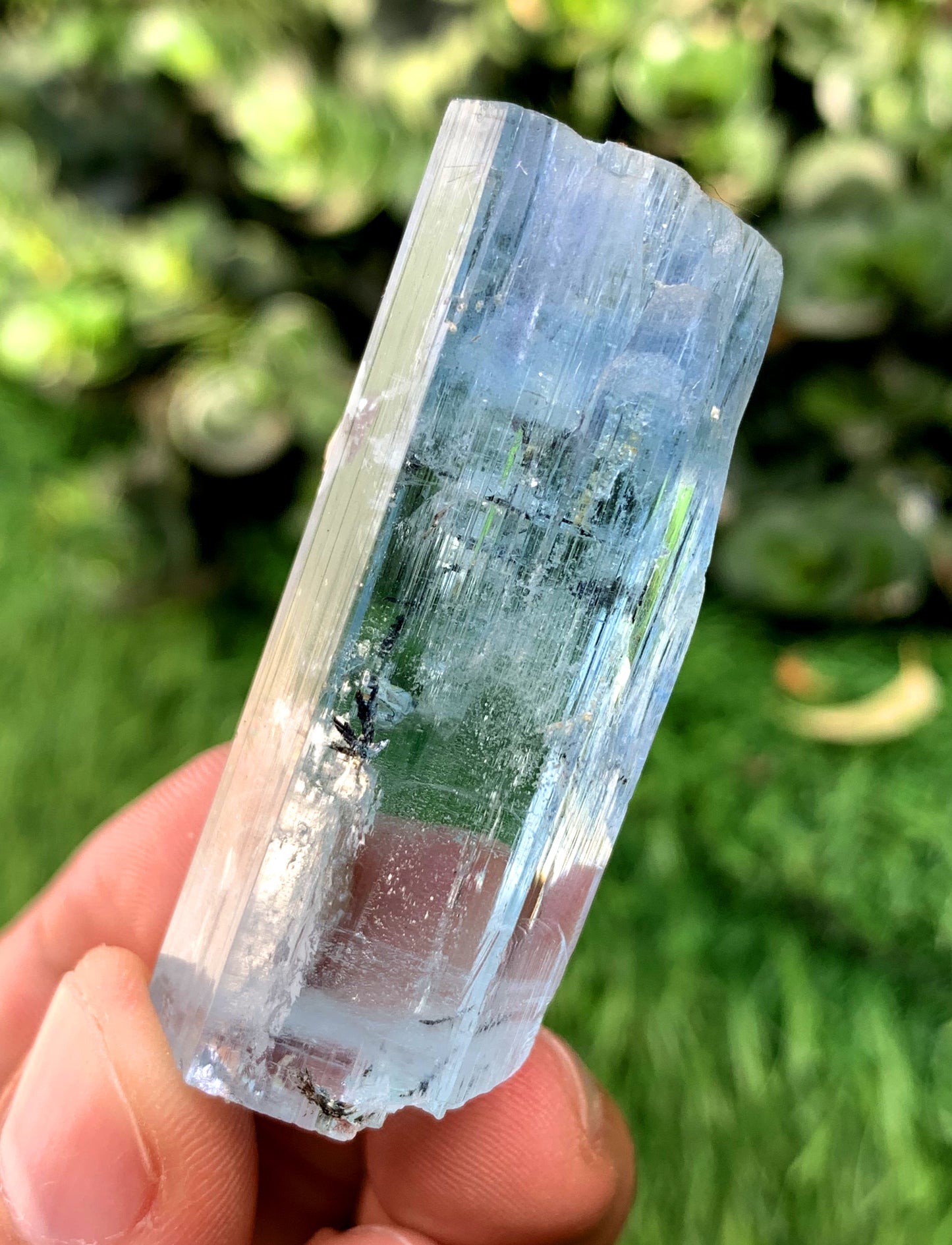 Sky Blue Aquamarine with Hematite Inclusions from Shigar valley Pakistan - 31 grams