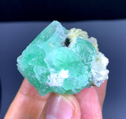Green Fluorite on Albite from Pakistan - 57 gram