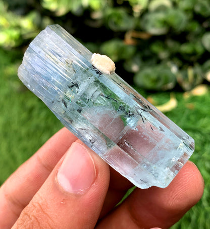 Sky Blue Aquamarine with Hematite Inclusions from Shigar valley Pakistan - 31 grams