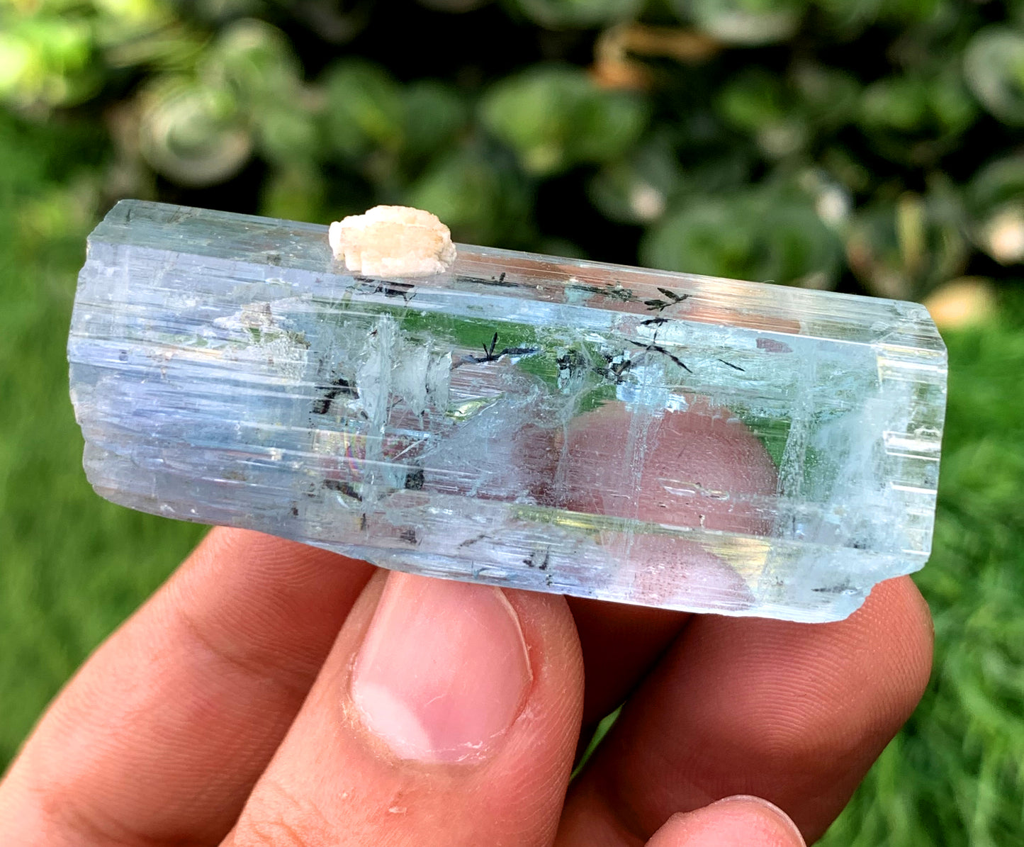 Sky Blue Aquamarine with Hematite Inclusions from Shigar valley Pakistan - 31 grams