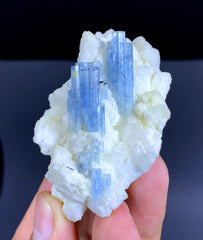 Sky Blue Aquamarine Crystals on Feldspar from Shigar valley Pakistan - 64 gram