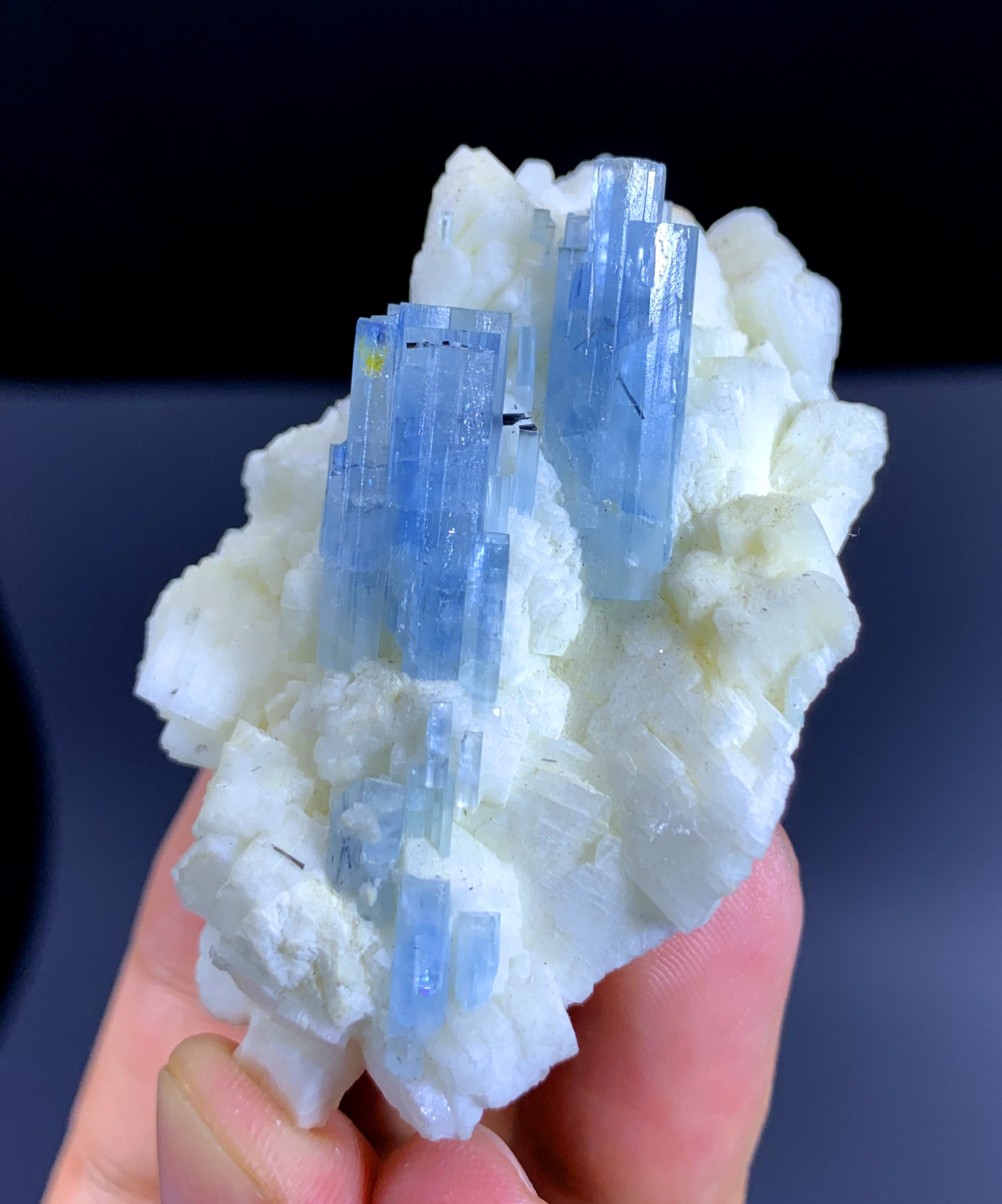 Sky Blue Aquamarine Crystals on Feldspar from Shigar valley Pakistan - 64 gram