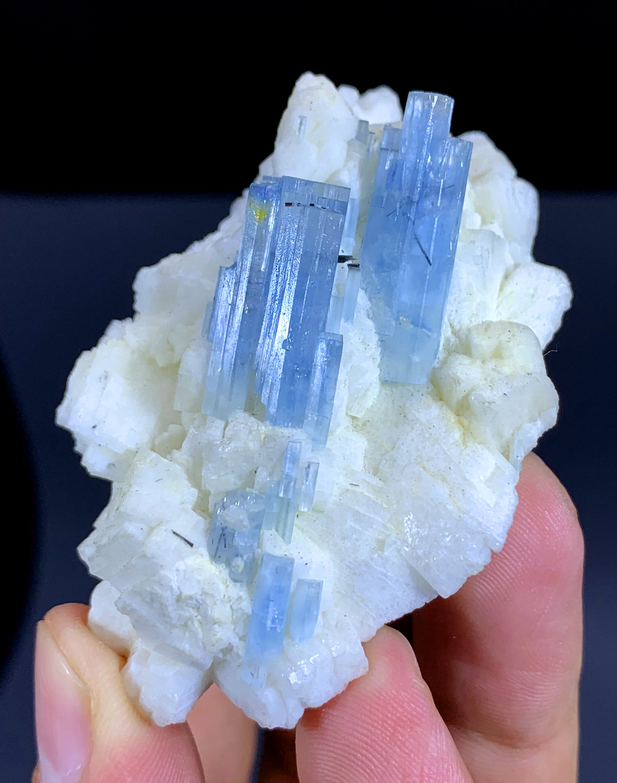 Sky Blue Aquamarine Crystals on Feldspar from Shigar valley Pakistan - 64 gram