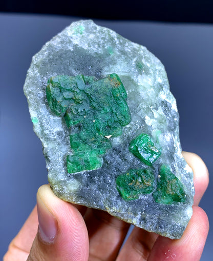 Lush Green Emerald Cluster on Matrix from Swat valley Pakistan - 101 gram