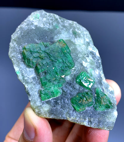 Lush Green Emerald Cluster on Matrix from Swat valley Pakistan - 101 gram