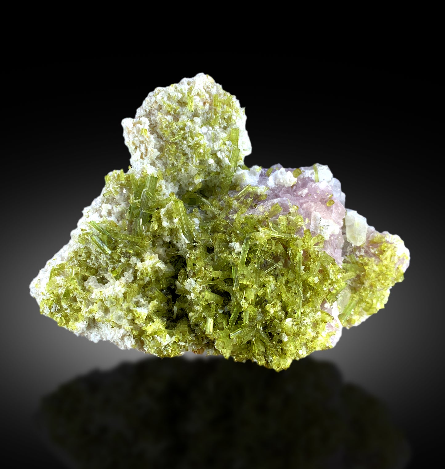 Green Tourmaline Crystals with Pink Lepidolite, Tourmaline Specimen, Tourmaline Cluster, Tourmaline for sale, Mineral Specimen, 492 g