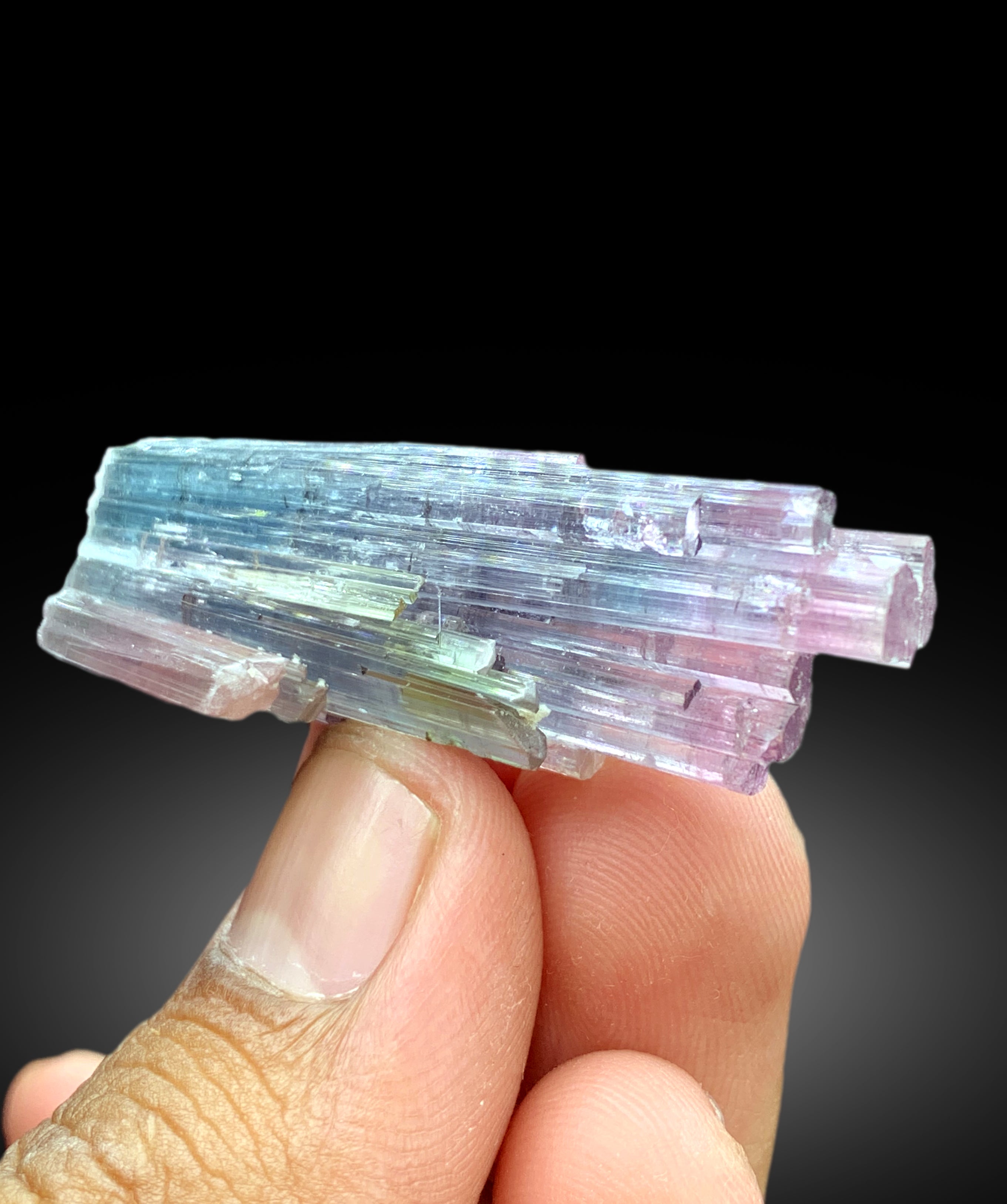 Cotton Candy Tourmaline Cluster, Bicolor Tourmaline, Tourmaline from Paprok Afghanistan - 19 gram