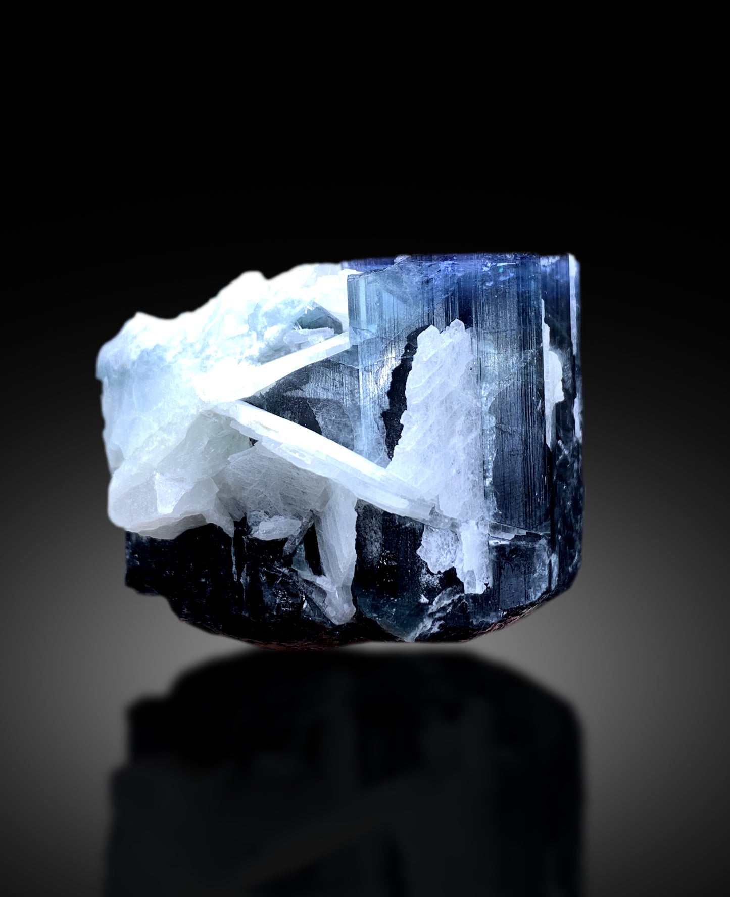 Blue Cap Tourmaline on Cleavelandite Albite from Paprok Afghanistan - 318 gram