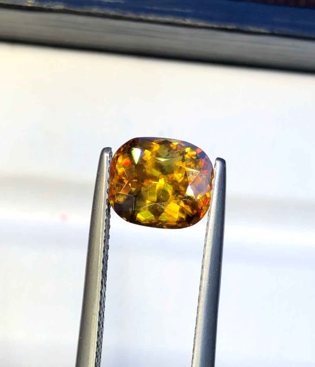 Yellow Full Fire Titanite Sphene Gemstone, Loose Gemstone, Cusshion Cut Faceted Rare Sphene - 2.60 CT