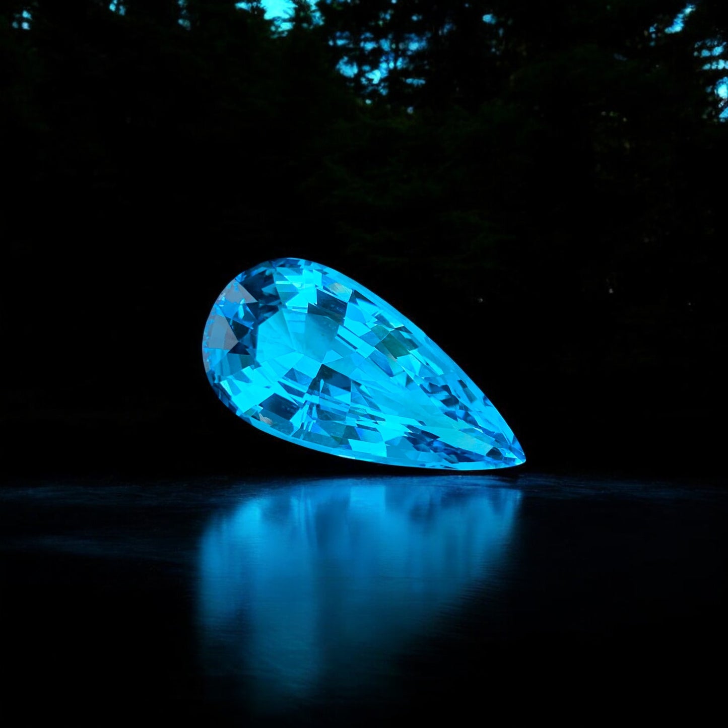 Pear Topaz Jewelry Stone, Swiss Blue Topaz Gemstone, Natural Topaz Stone