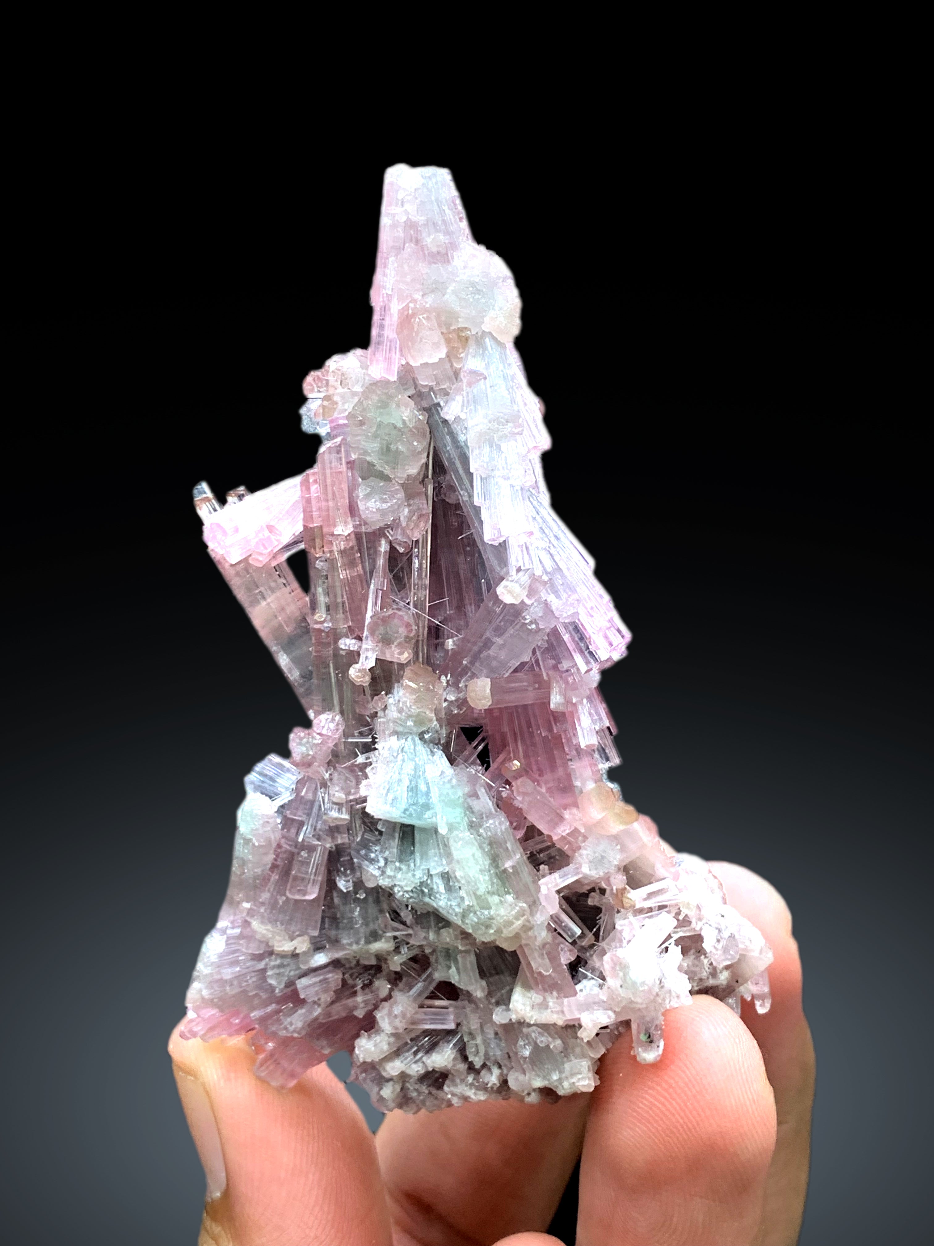 Cotton Candy Tourmaline Bunch, Tourmaline Cluster, Bicolor Tourmaline - 68 gram